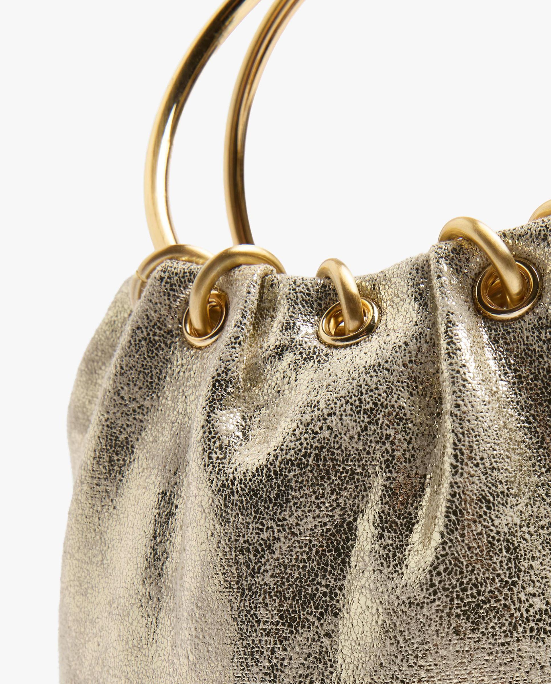 Bolso de fiesta convertible a bandolera con asa rígida en liso - Parfois - Oro Oro-3