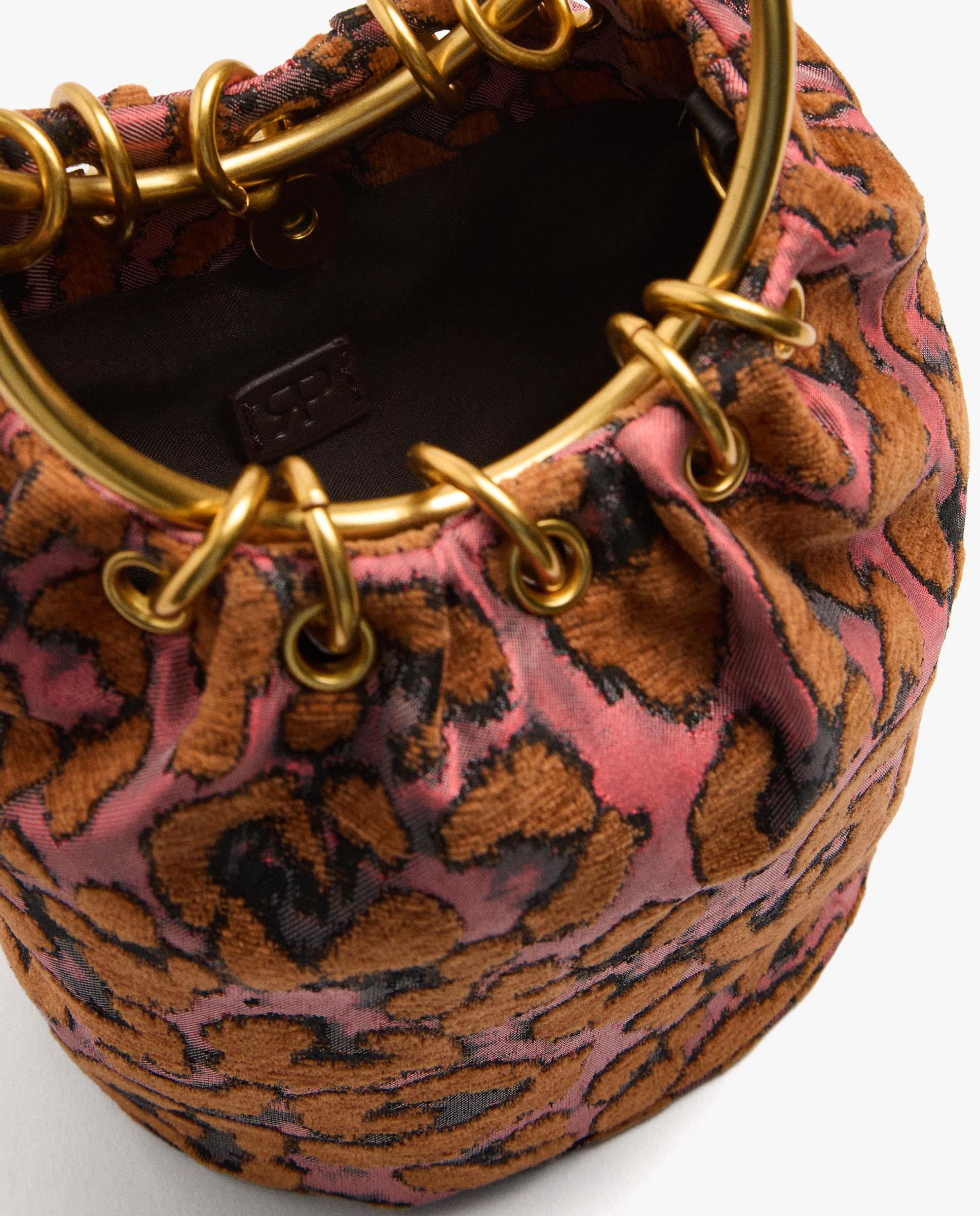 Bolso de fiesta convertible a bandolera con asa rígida y estampado animal print - Parfois - Multicolor Multicolor-4