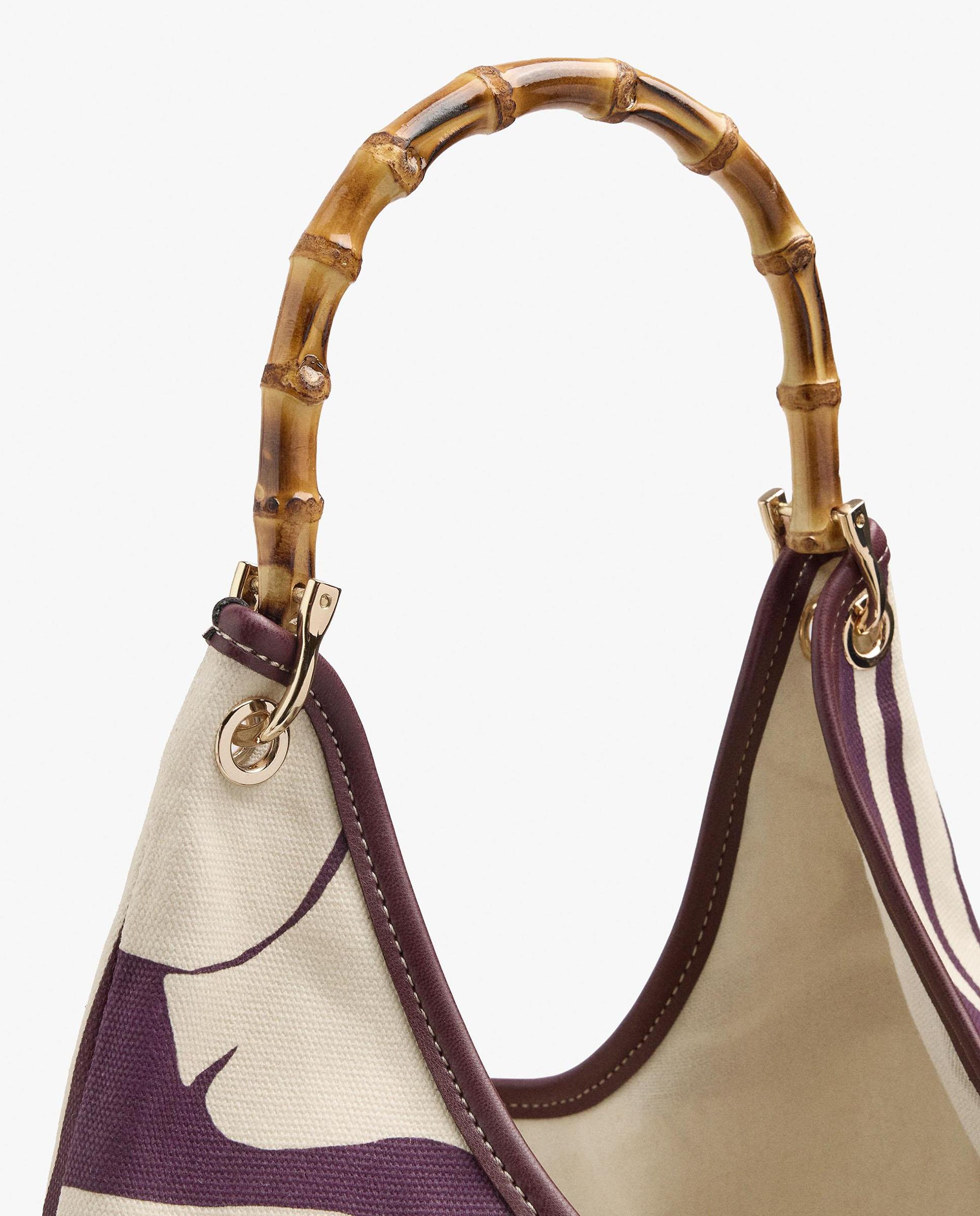 Bolso de hombro abierto con estampado floral y de rayas - Parfois - Burdeos Burdeos-3