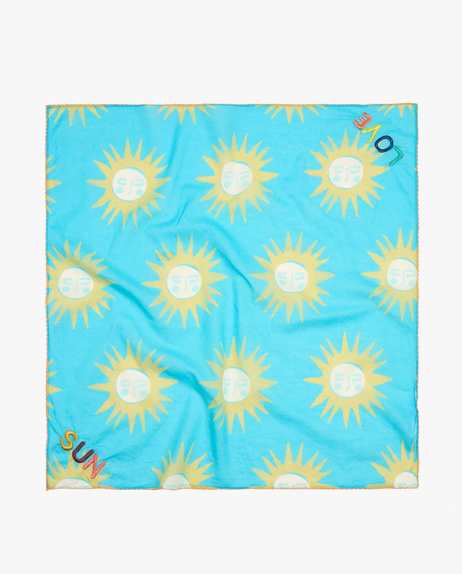 Pañuelo para el pelo 100% algodón con estampado de soles - Parfois - Azul Azul-1