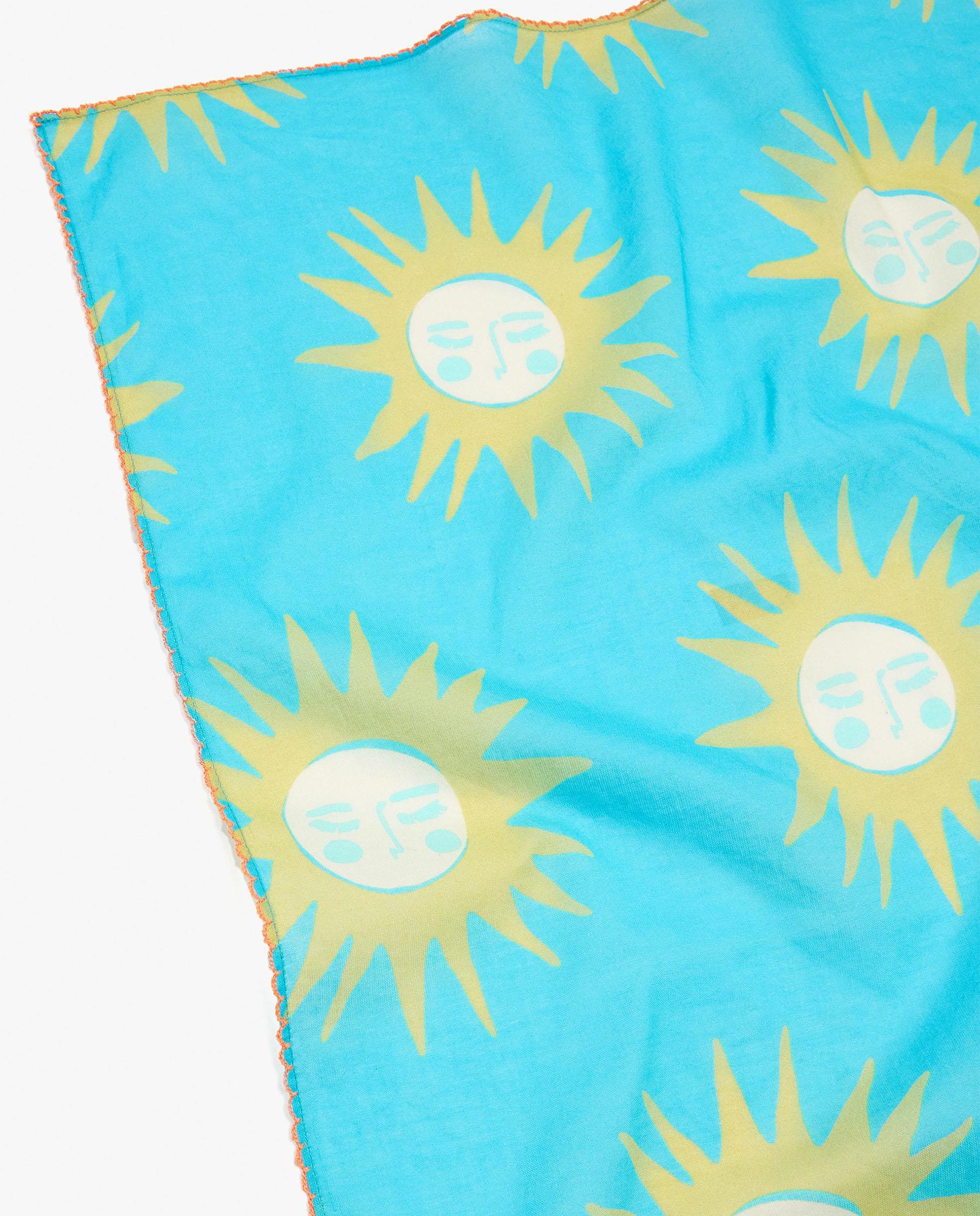 Pañuelo para el pelo 100% algodón con estampado de soles - Parfois - Azul Azul-3