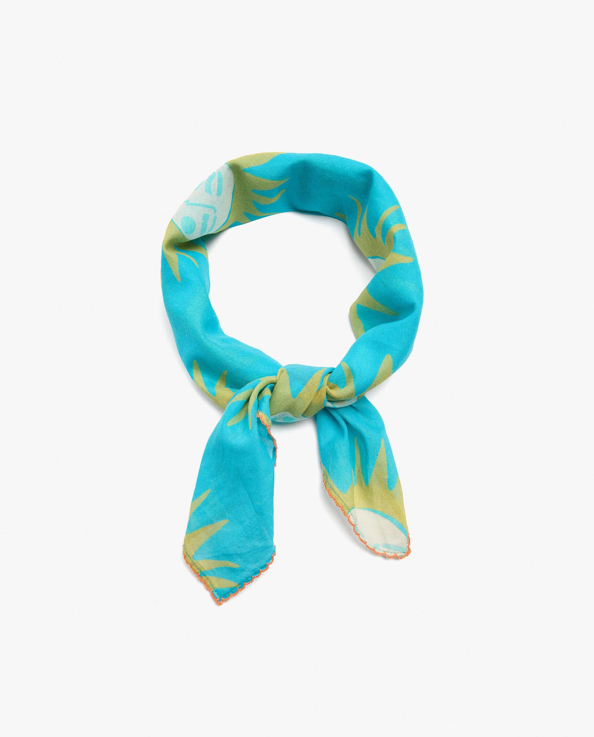 Pañuelo para el pelo 100% algodón con estampado de soles - Parfois - Azul Azul-2