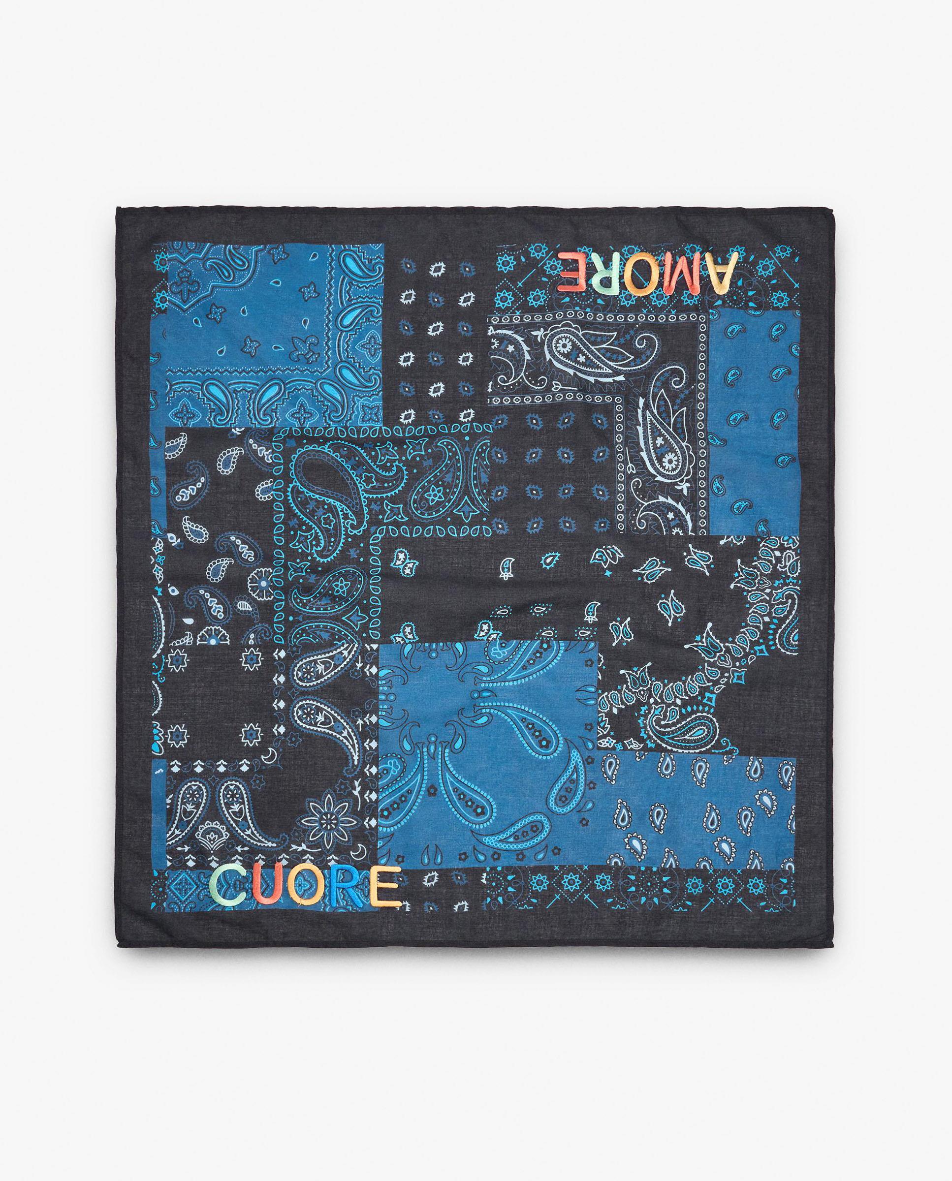 Pañuelo para el pelo 100% algodón con pespuntes y estampado paisley - Parfois - Azul Azul-2
