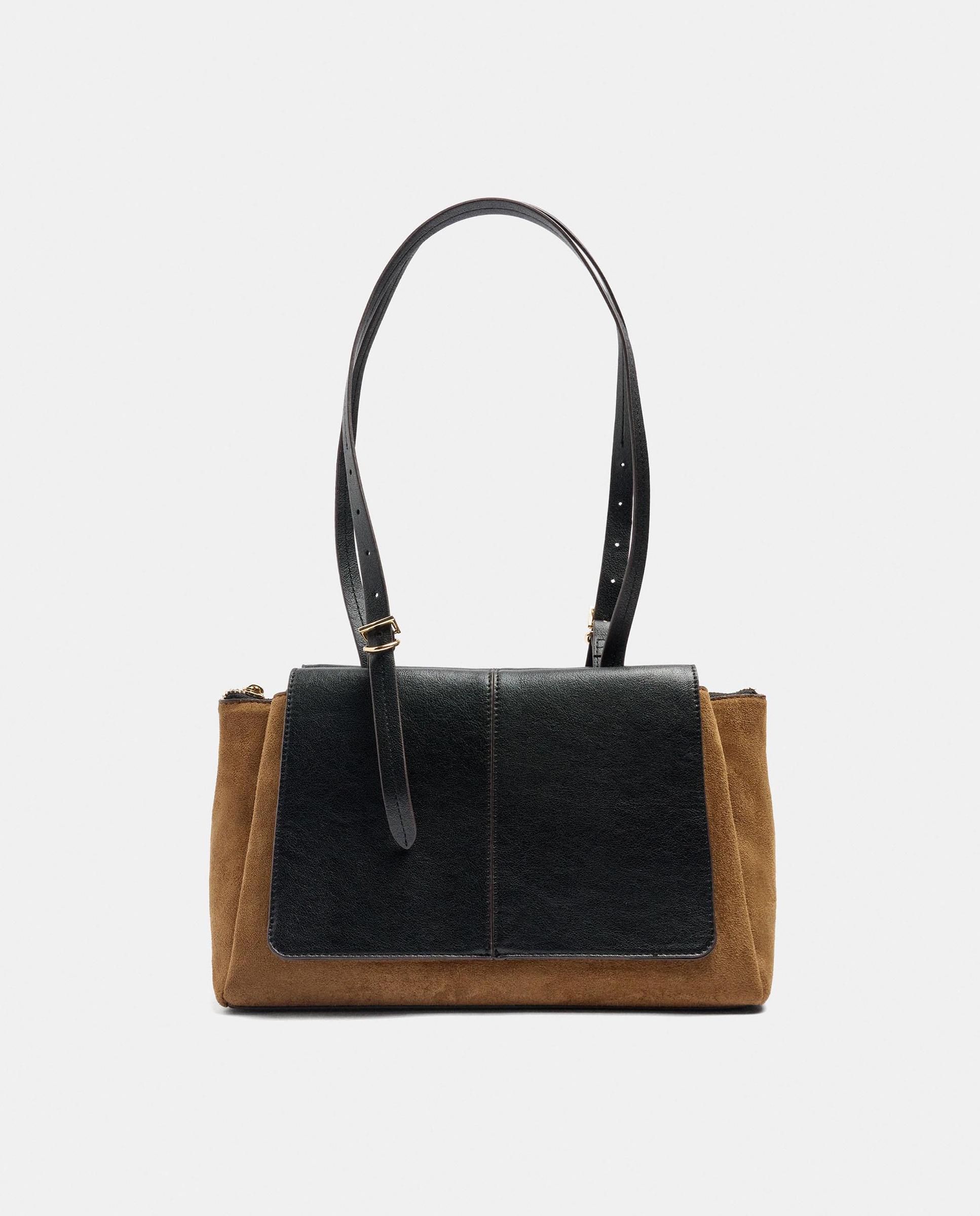 Bolso de mano estilo tote con varios compartimentos y cierre de cremallera en liso - Parfois - Camel Camel-1