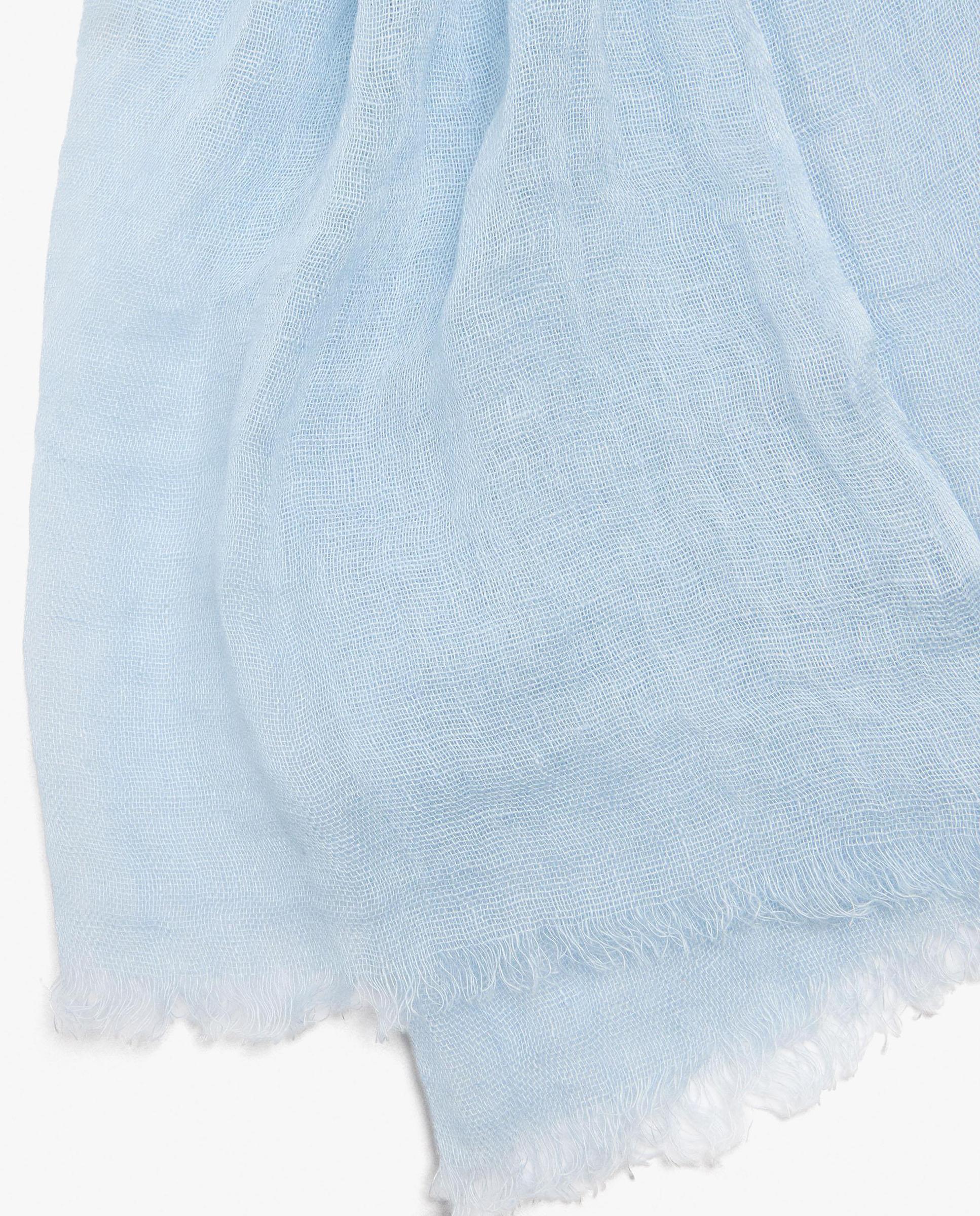 Pañuelo 100% lino con pespuntes en liso - Parfois - Azul claro Azul claro-2