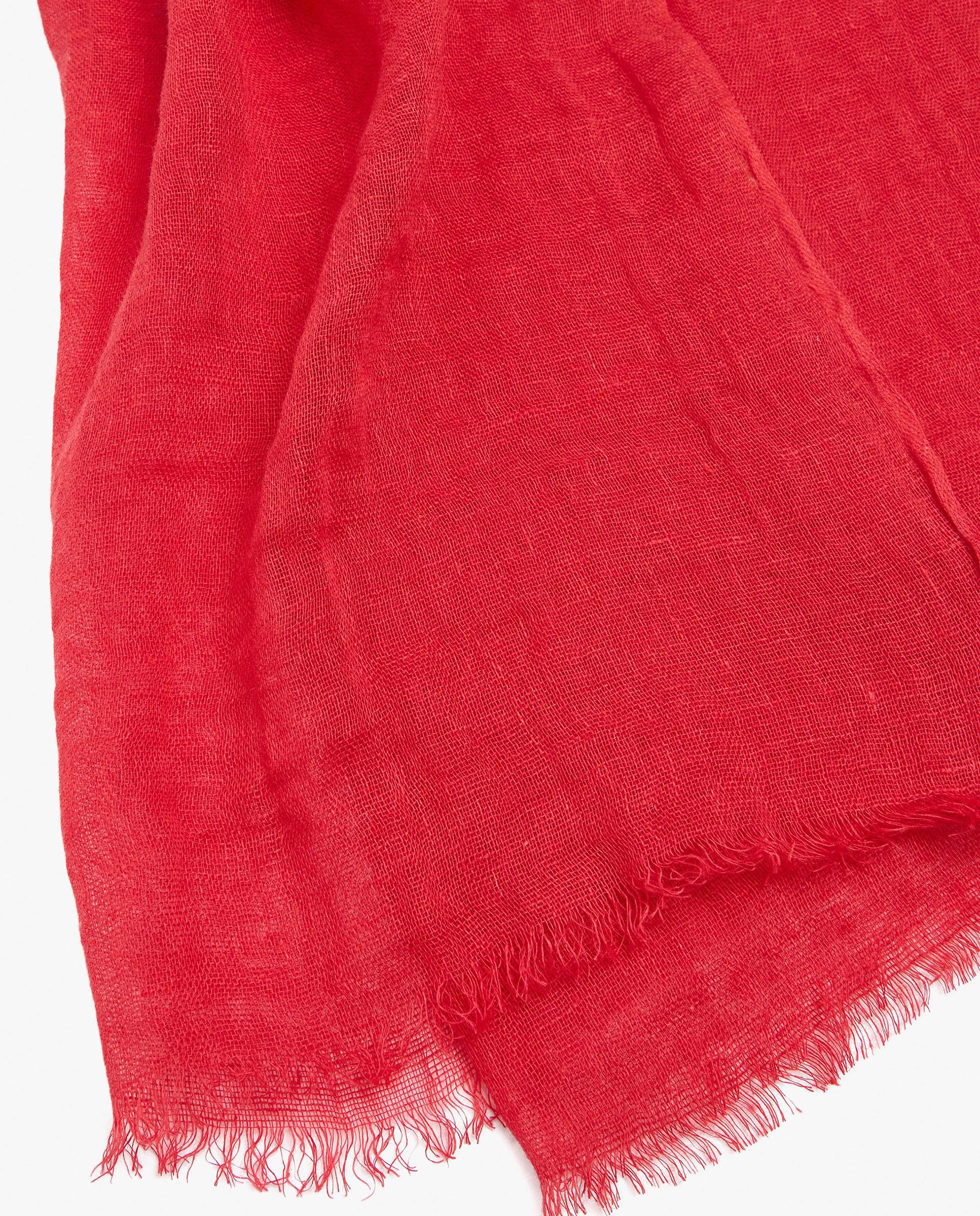 Pañuelo 100% lino con pespuntes en liso - Parfois - Rojo Rojo-2
