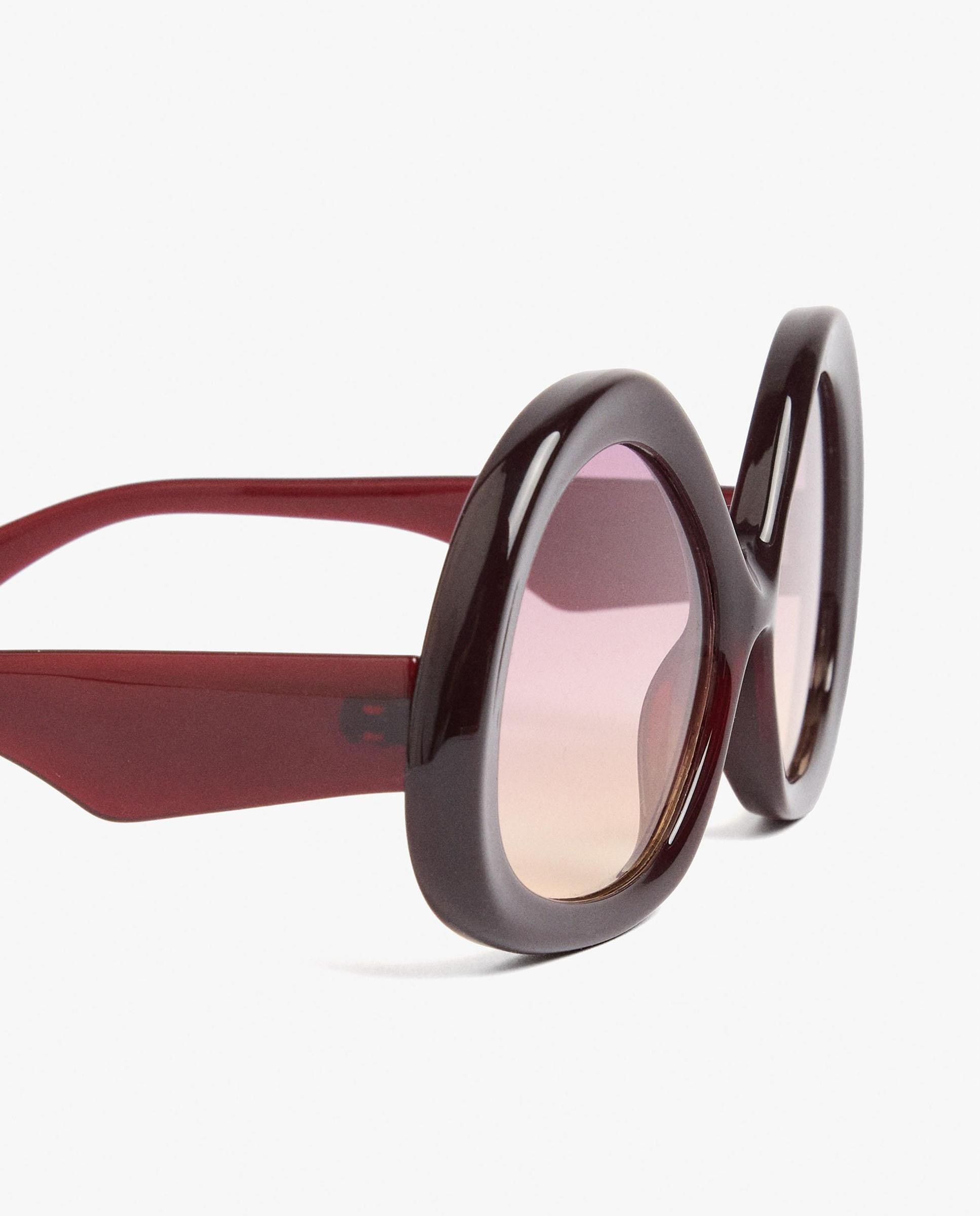 Gafas de sol de mujer con protección uv y forma redonda en liso - Parfois - Marrón oscuro Marrón oscuro-3