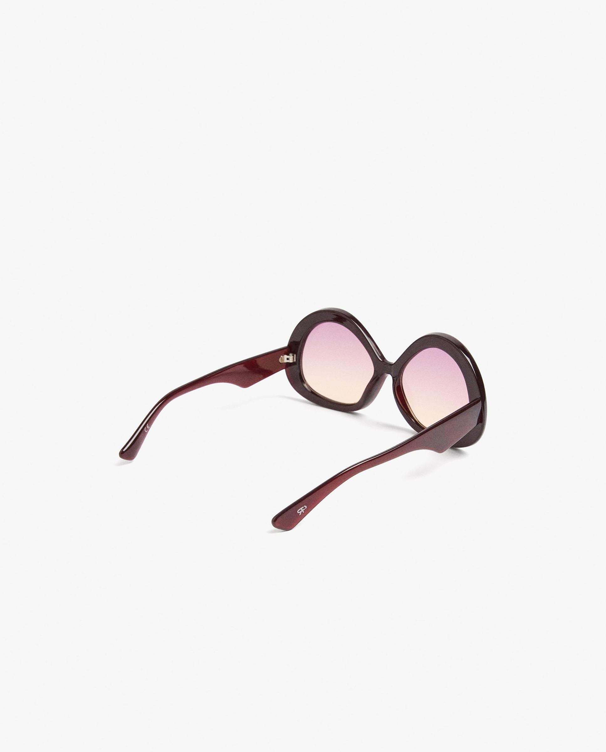 Gafas de sol de mujer con protección uv y forma redonda en liso - Parfois - Marrón oscuro Marrón oscuro-4