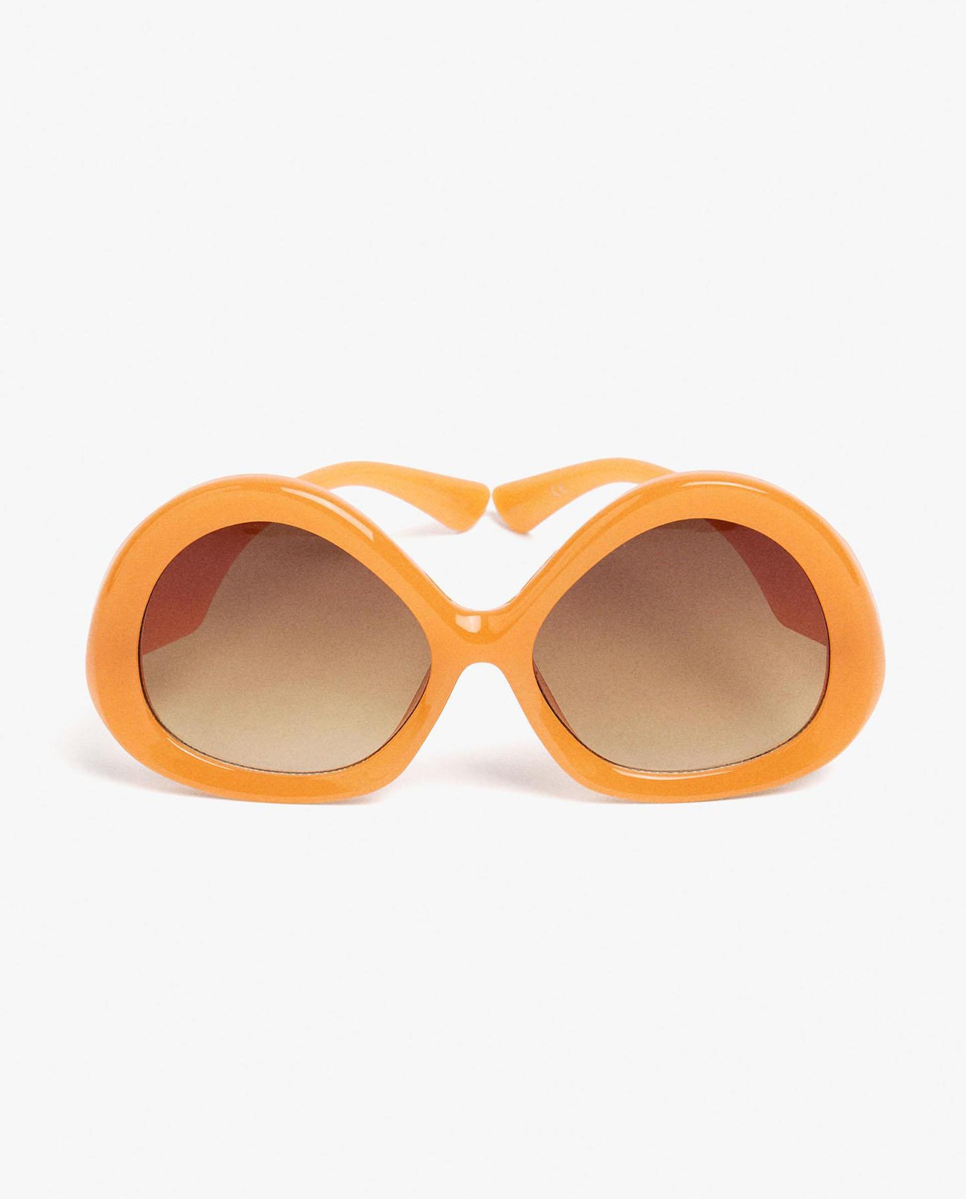 Gafas de sol de mujer con protección uv y forma redonda en liso - Parfois - Naranja Naranja-1
