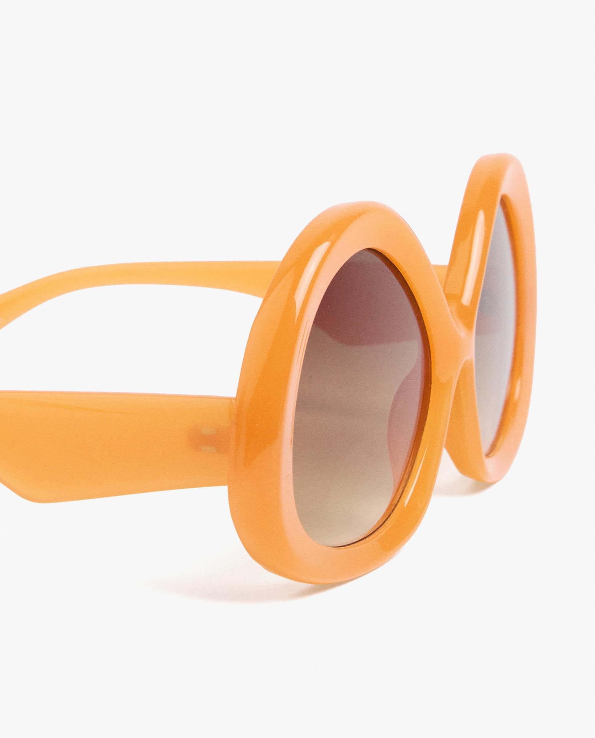 Gafas de sol de mujer con protección uv y forma redonda en liso - Parfois - Naranja Naranja-3