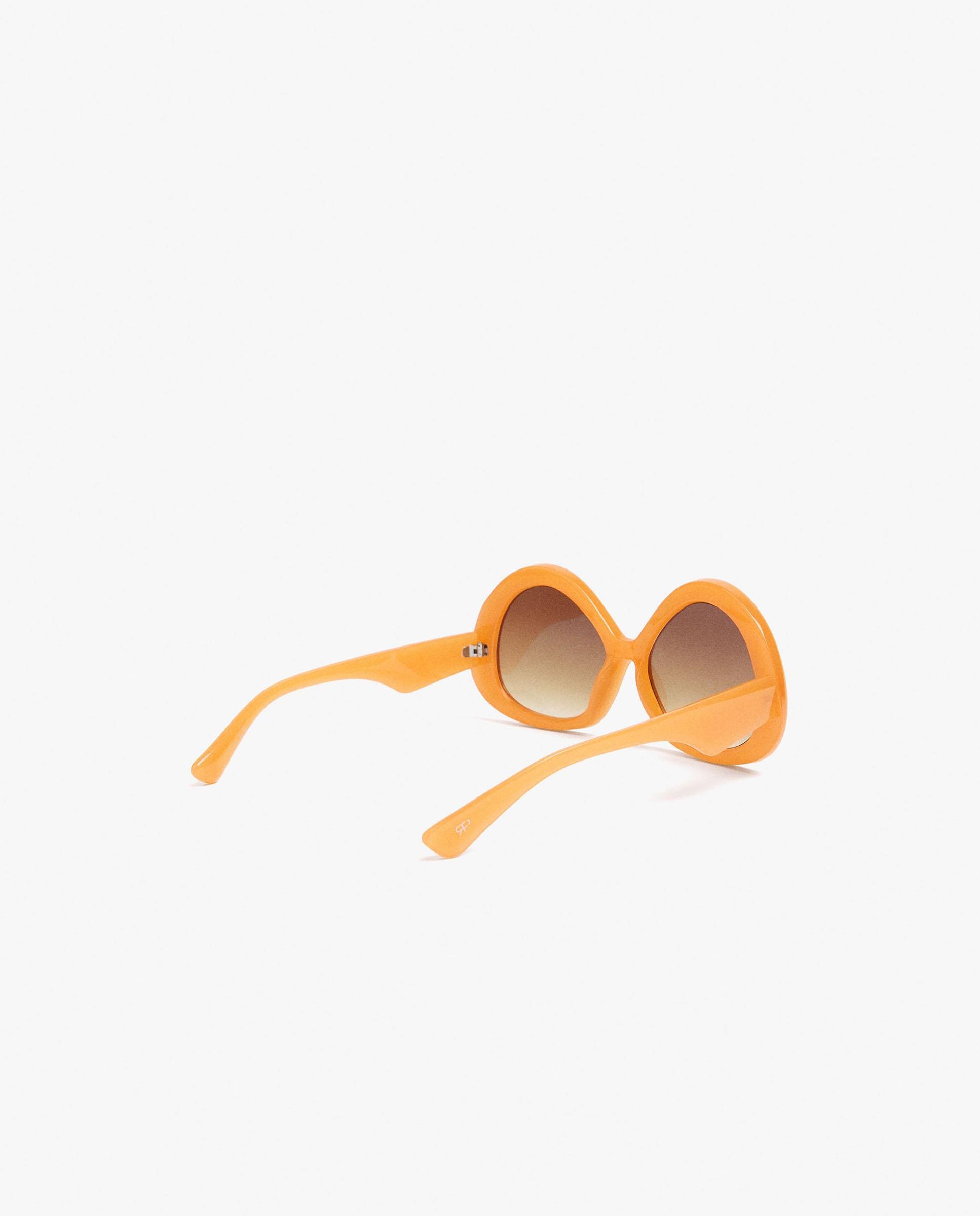 Gafas de sol de mujer con protección uv y forma redonda en liso - Parfois - Naranja Naranja-2