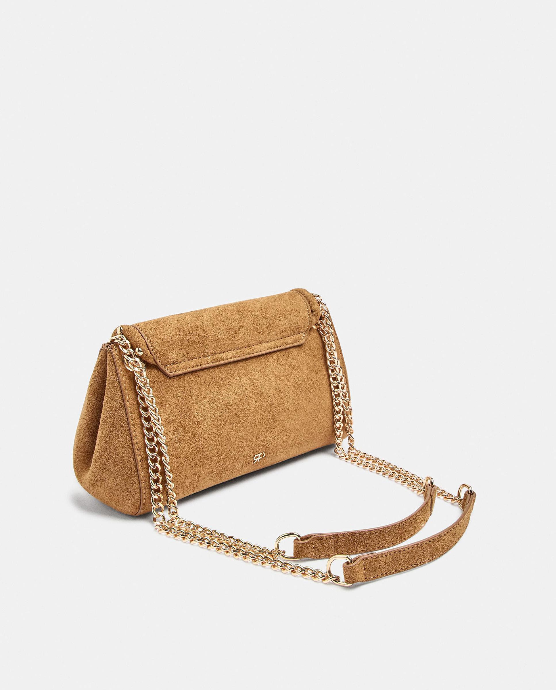 Bolso de hombro con solapa y esferzas en liso - Parfois - Camel Camel-4