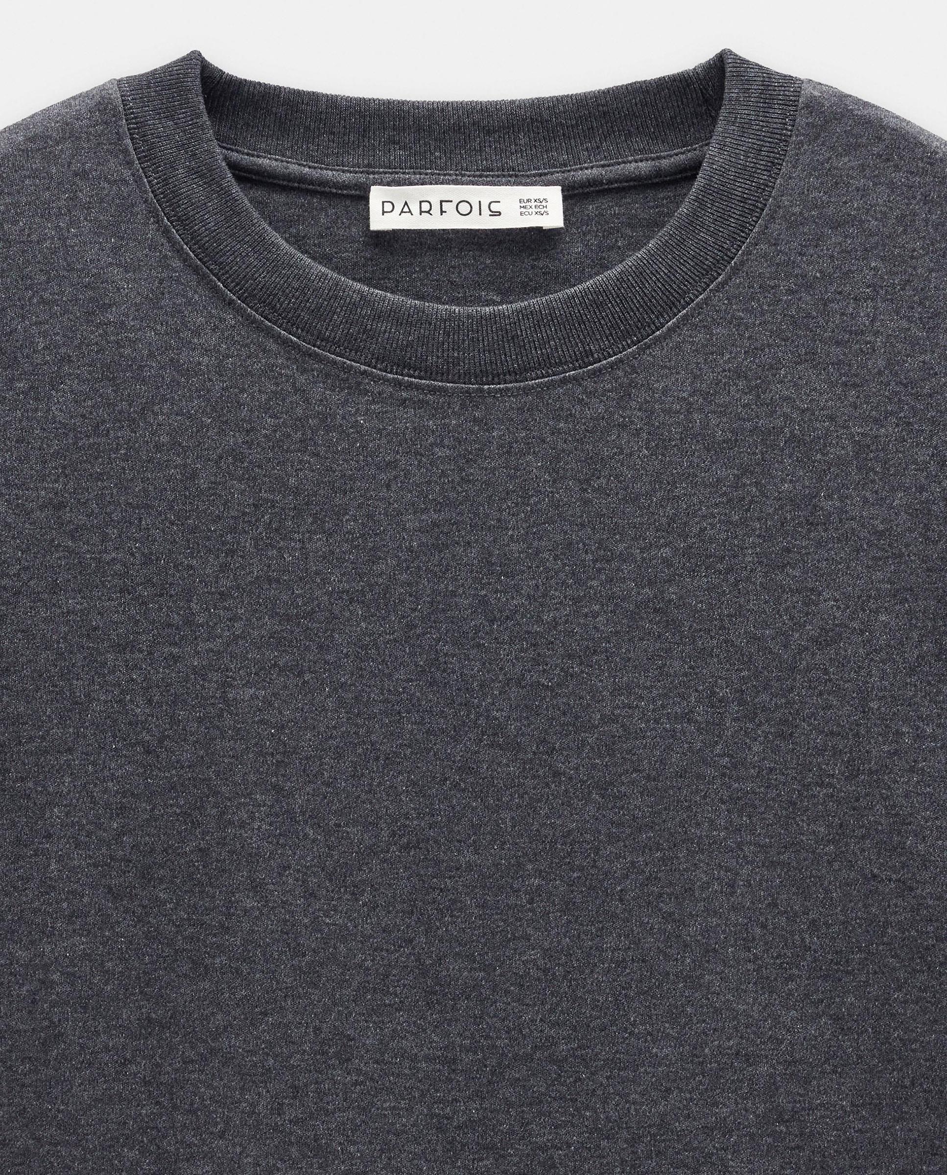 Camiseta de mujer 100% algodón de manga corta en liso - Parfois - Gris Gris-6