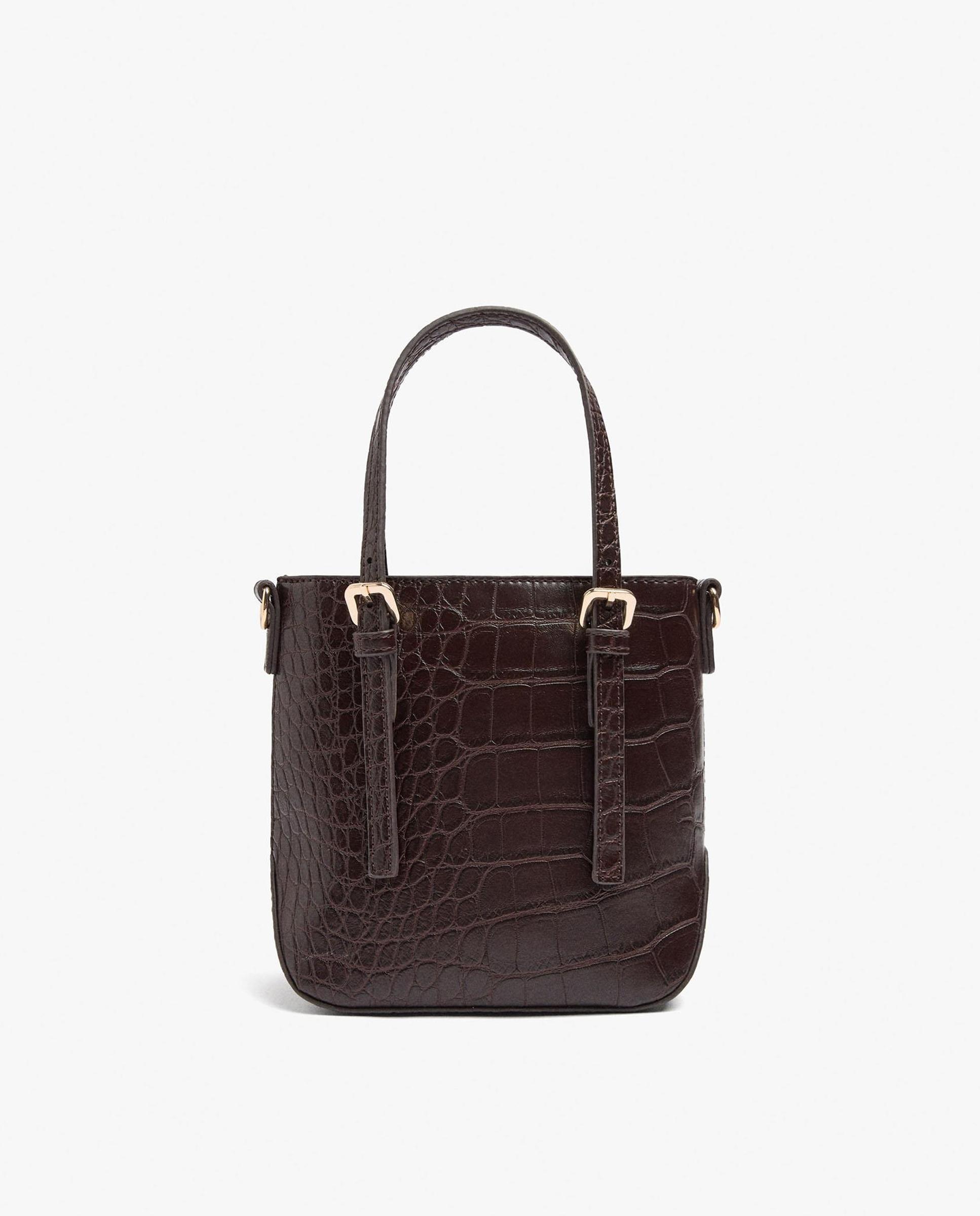 Bolso de fiesta convertible a bandolera con cierre de cremallera en liso - Parfois - Marrón oscuro Marrón oscuro-1