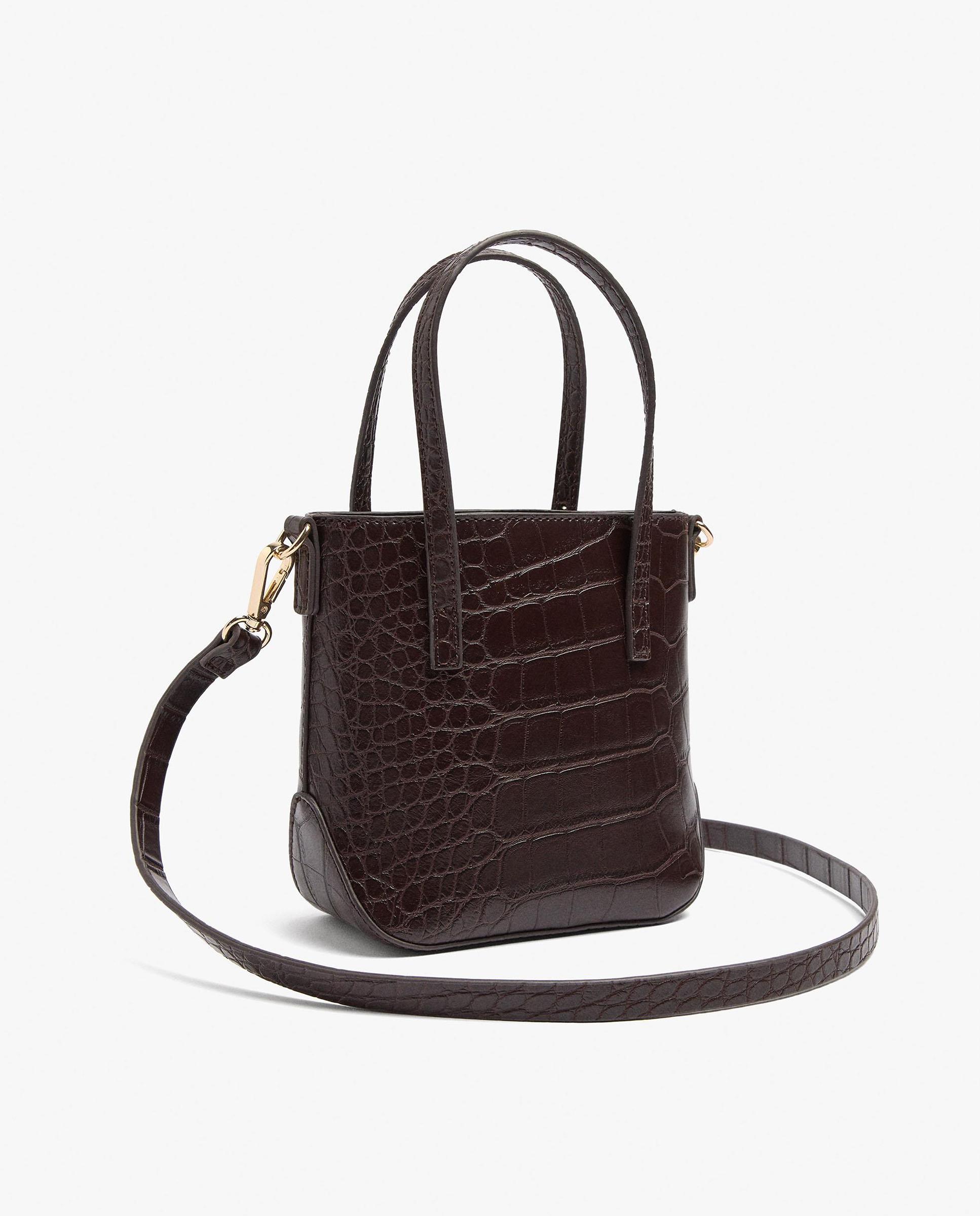 Bolso de fiesta convertible a bandolera con cierre de cremallera en liso - Parfois - Marrón oscuro Marrón oscuro-2