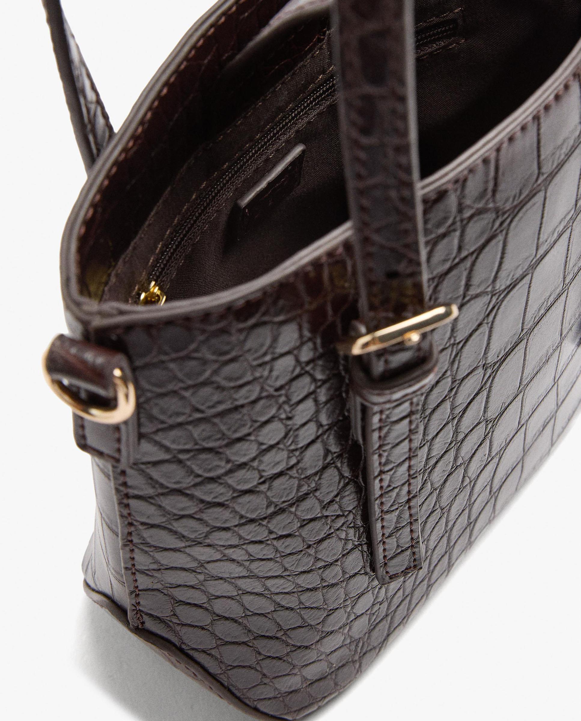 Bolso de fiesta convertible a bandolera con cierre de cremallera en liso - Parfois - Marrón oscuro Marrón oscuro-4