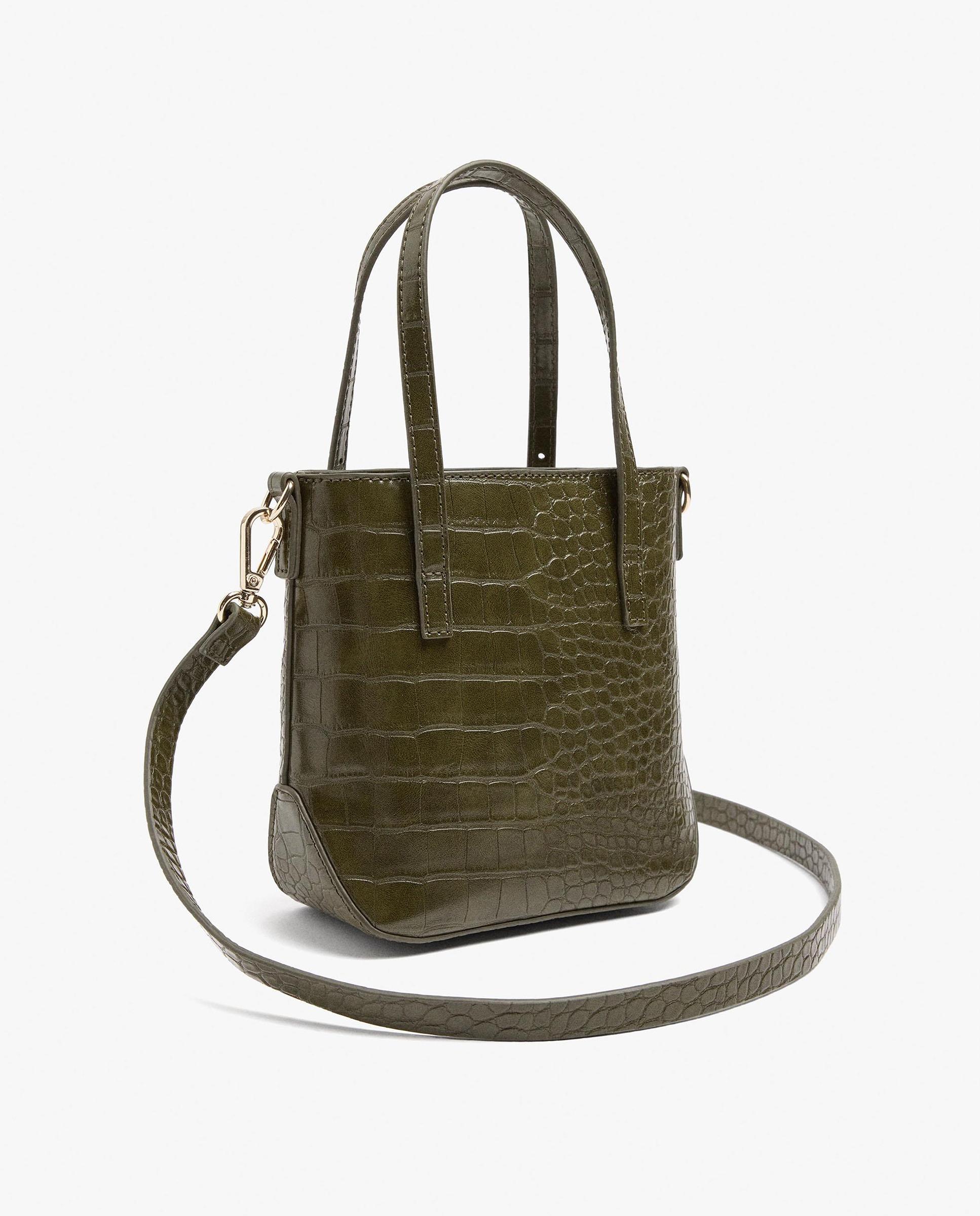 Bolso de fiesta convertible a bandolera con cierre de cremallera en liso - Parfois - Kaki Kaki-2