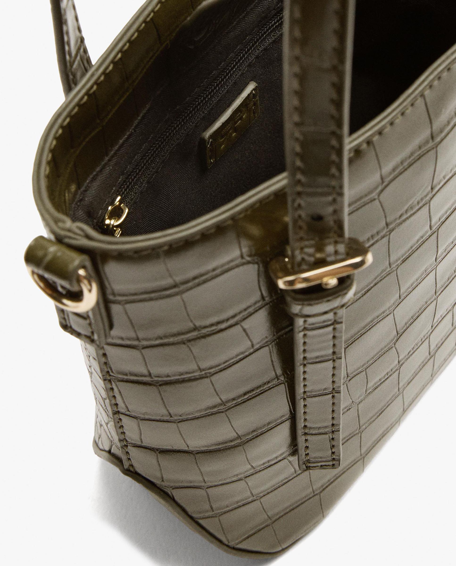 Bolso de fiesta convertible a bandolera con cierre de cremallera en liso - Parfois - Kaki Kaki-4