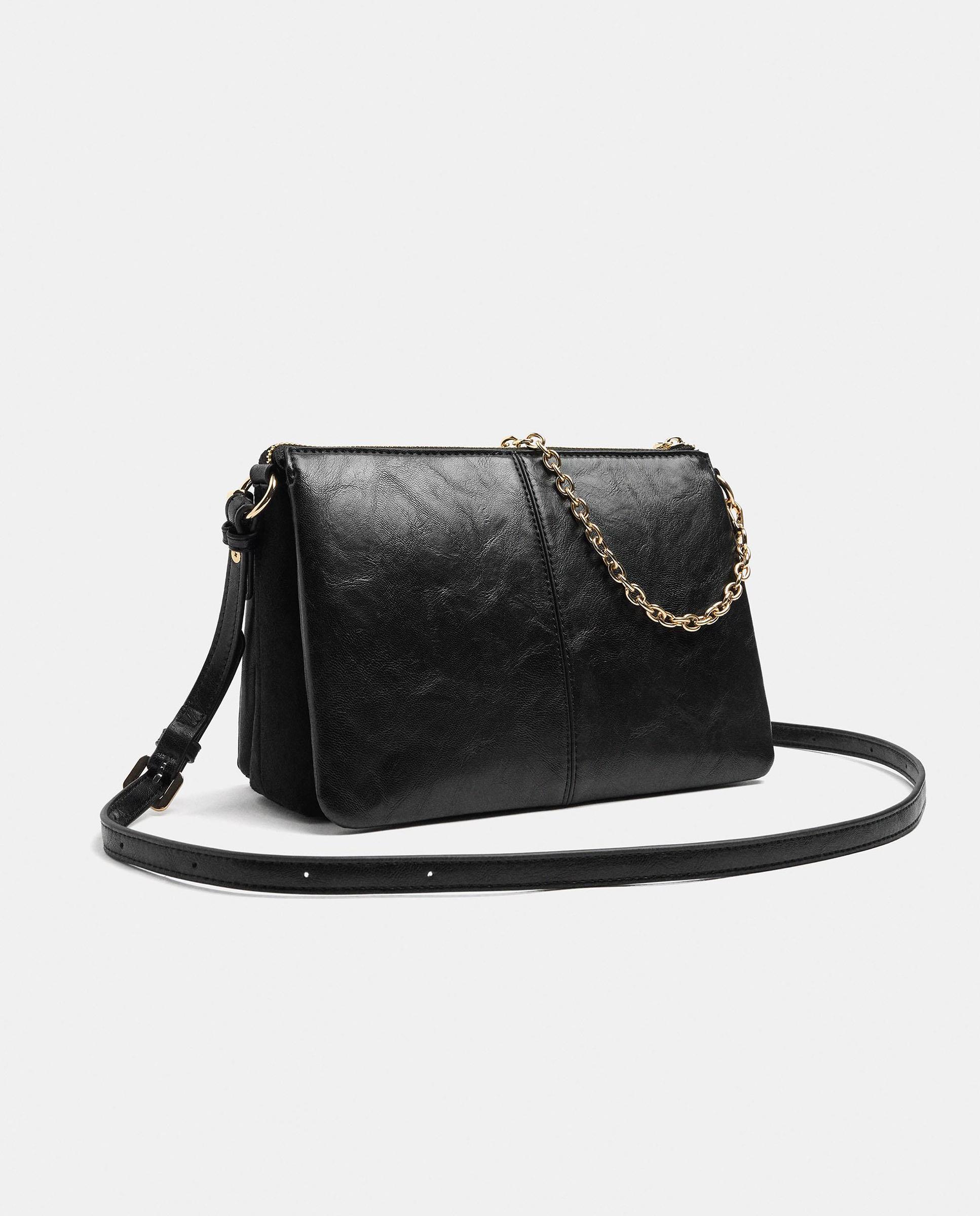 Bandolera de mujer con cierre de cremallera en liso - Parfois - Negro Negro-2