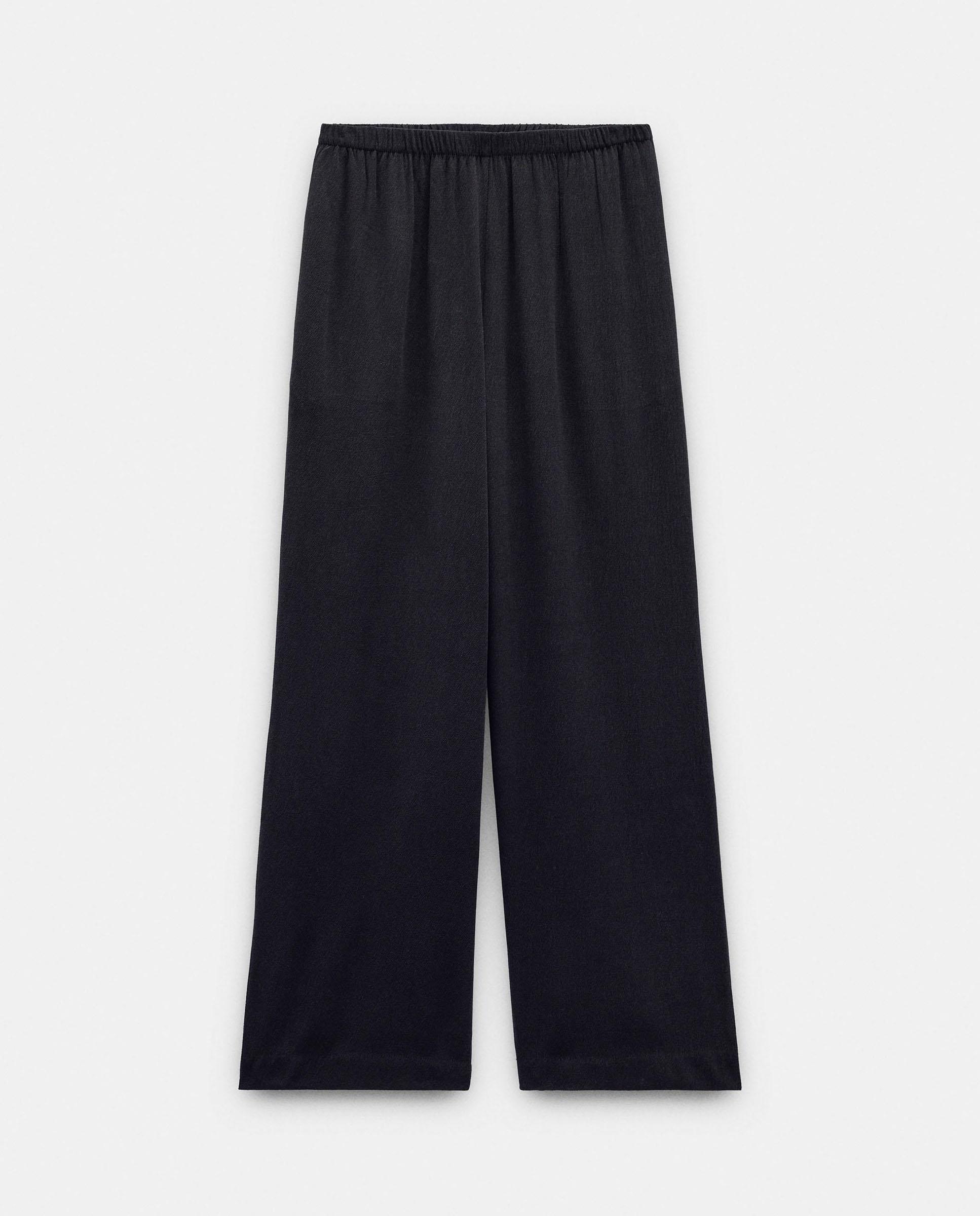 Pantalones rectos de mujer con cintura elástica en liso - Parfois - Azul marino Azul marino-7