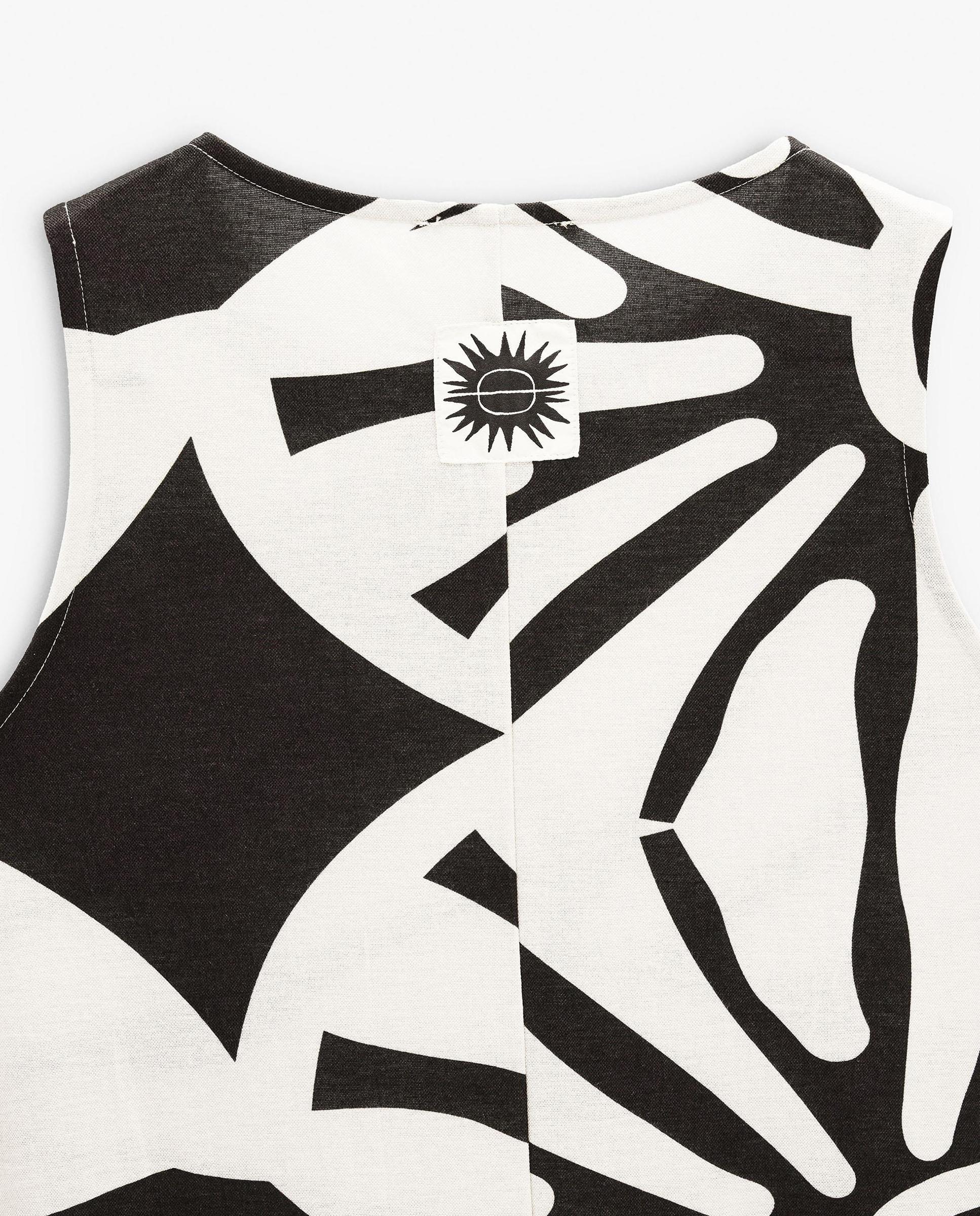 Vestido largo sin mangas con estampados marinos - Parfois - Negro Negro-5