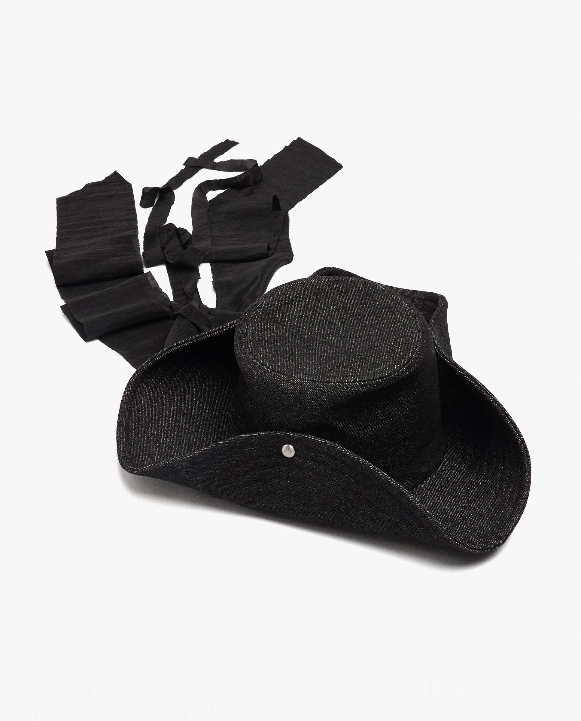 Sombrero de mujer con cintas removibles en liso - Parfois - Negro Negro-1