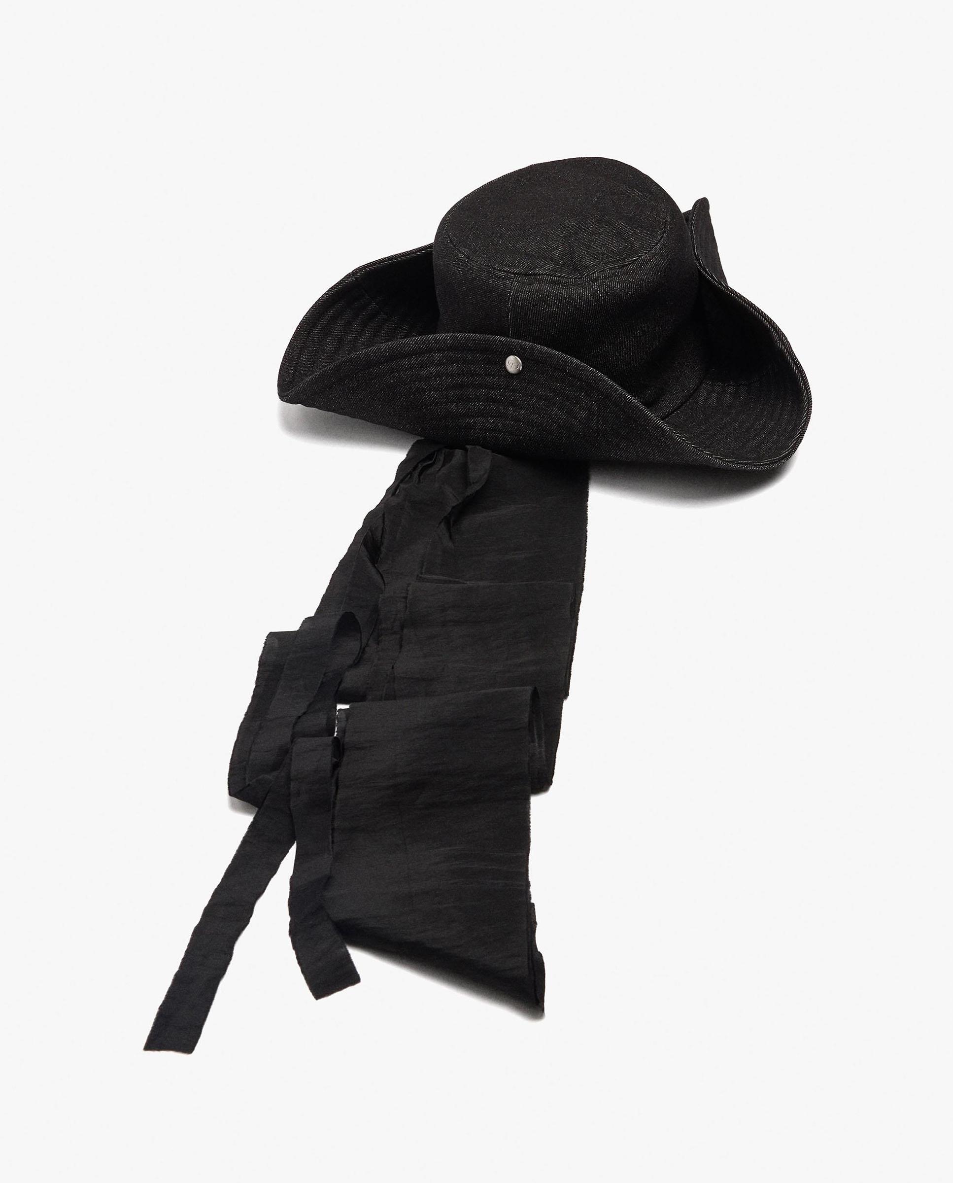 Sombrero de mujer con cintas removibles en liso - Parfois - Negro Negro-2
