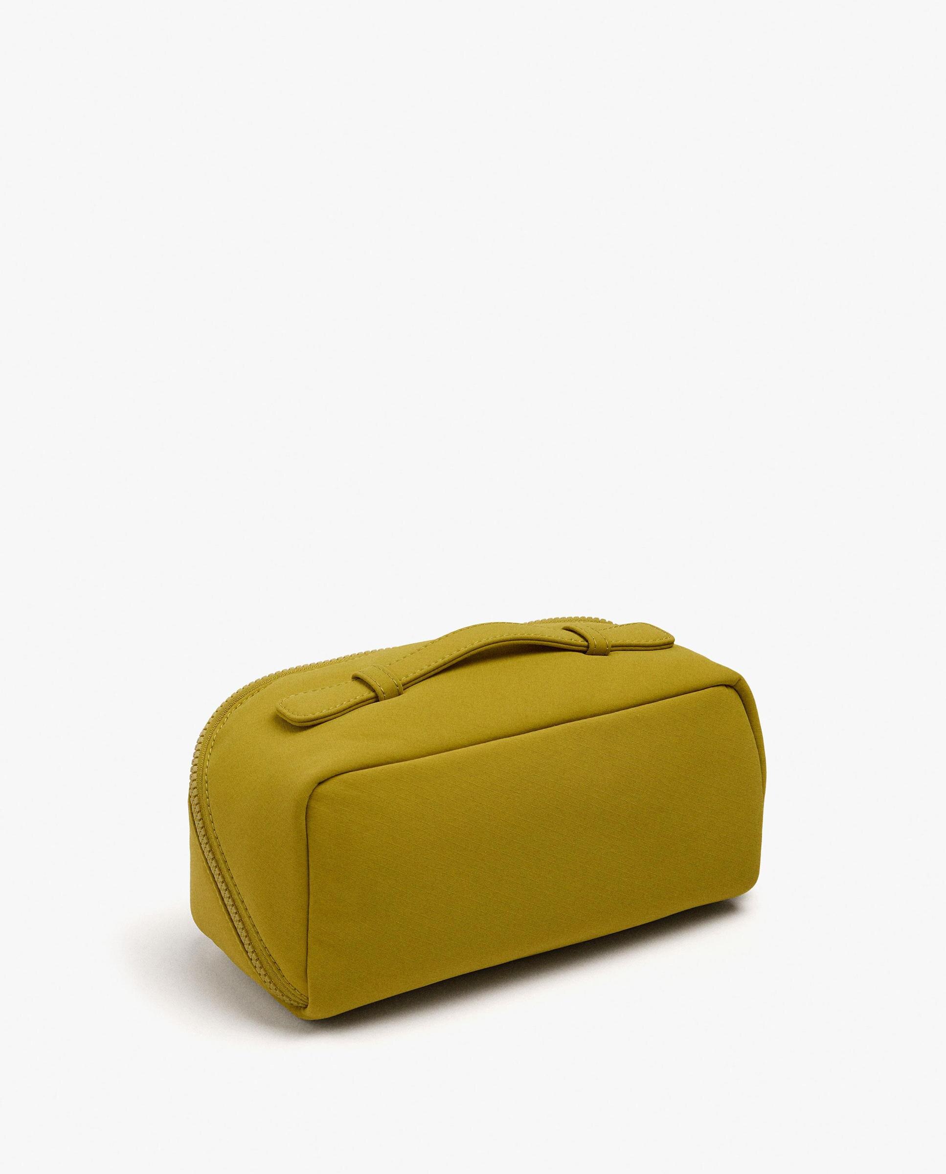 Neceser rectangular con cierre de cremallera en liso - Parfois - Kaki Kaki-2