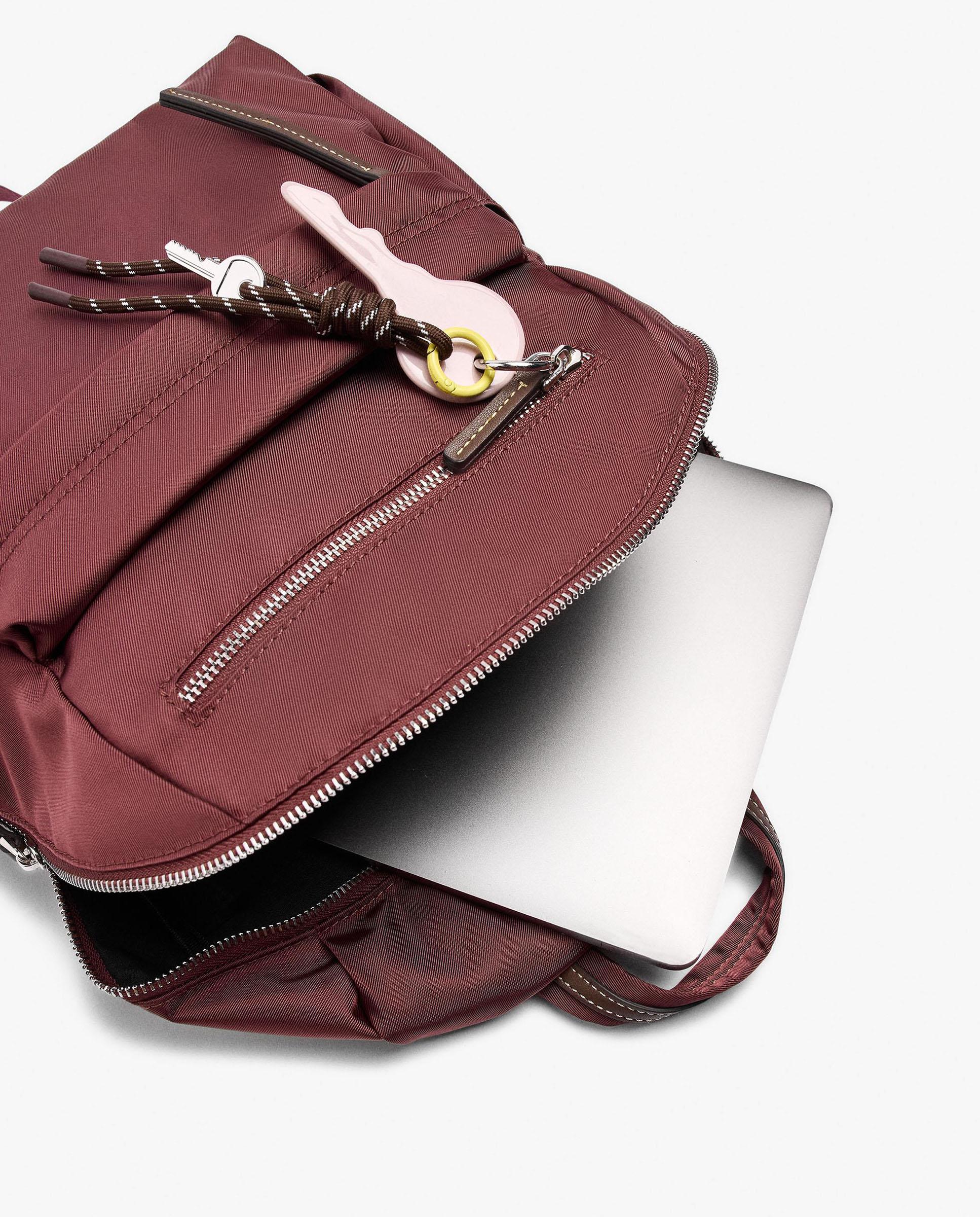 Mochila de mujer con varios compartimentos y cierre de cremallera con llavero extraíble en liso - Parfois - Burdeos Burdeos-4
