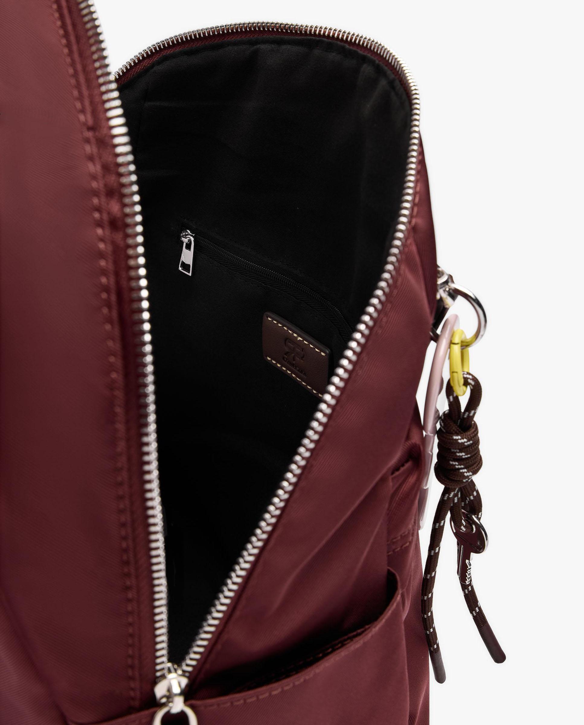 Mochila de mujer con varios compartimentos y cierre de cremallera con llavero extraíble en liso - Parfois - Burdeos Burdeos-5