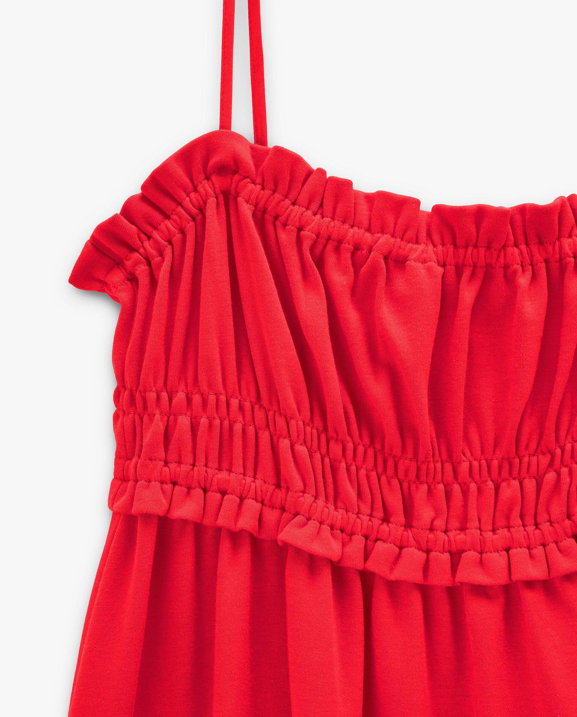 Vestido midi 100% algodón de tirantes fluido - Parfois - Rojo Rojo-5