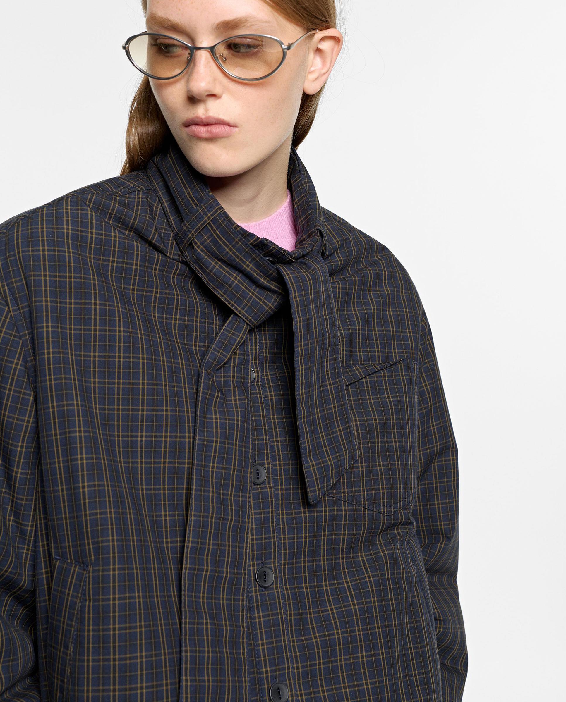 Chaqueta de mujer 100% algodón con cierre de botones y pañuelo extraíble - Parfois - Azul marino Azul marino-5