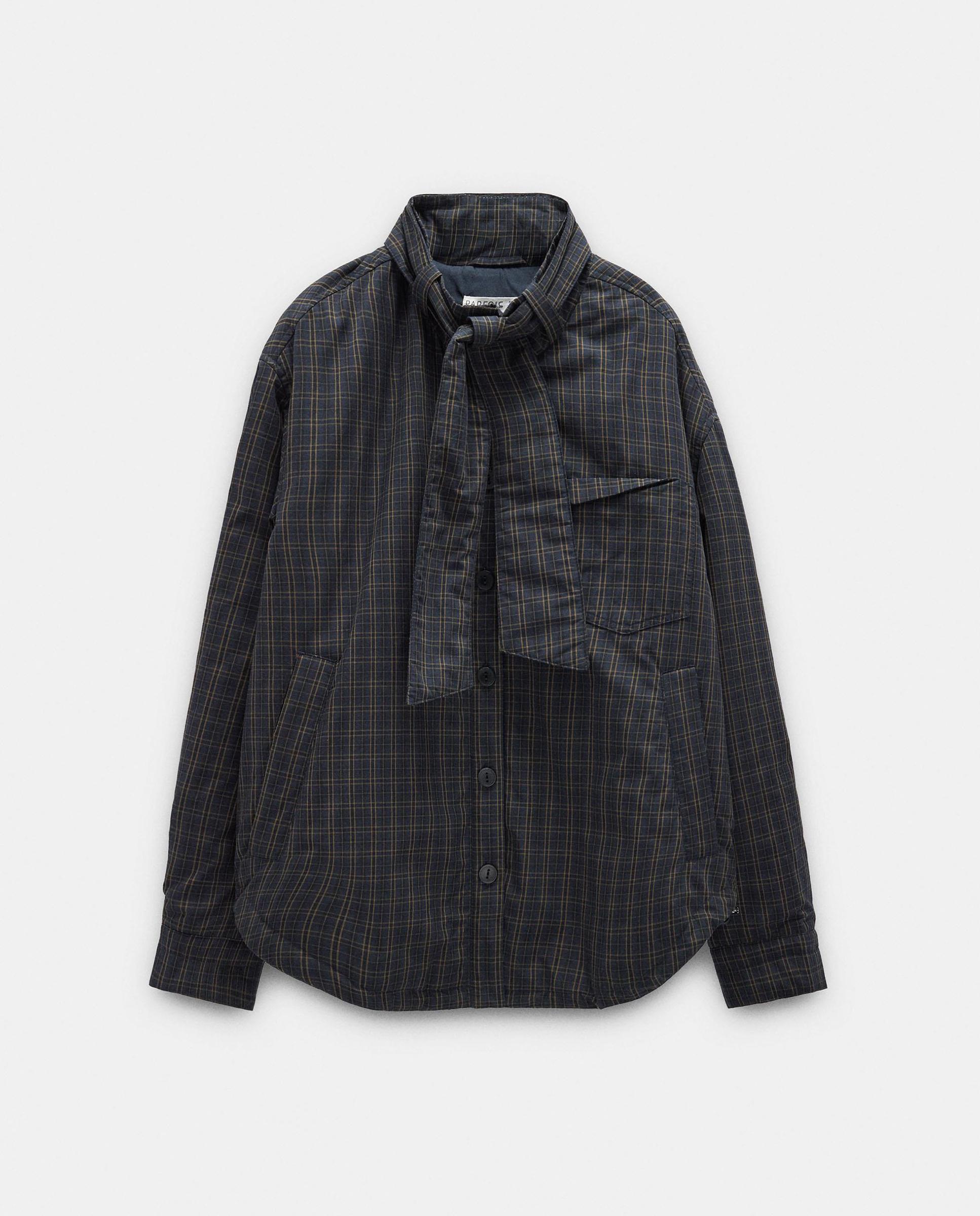 Chaqueta de mujer 100% algodón con cierre de botones y pañuelo extraíble - Parfois - Azul marino Azul marino-7