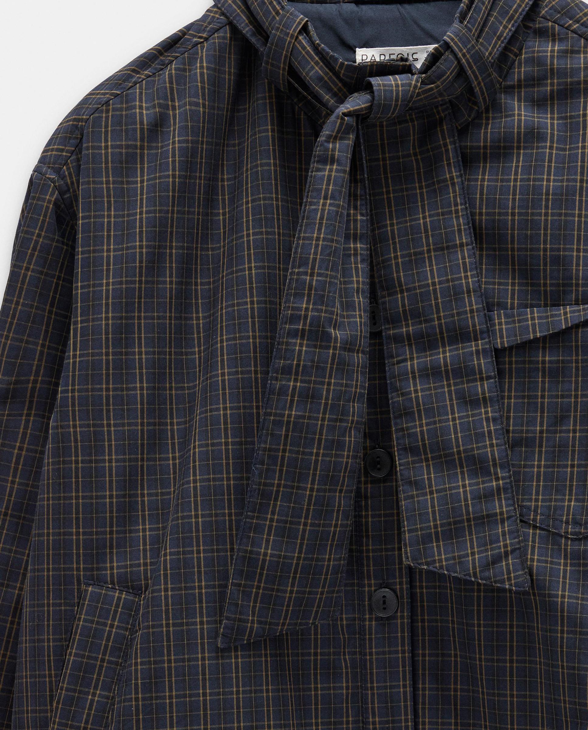 Chaqueta de mujer 100% algodón con cierre de botones y pañuelo extraíble - Parfois - Azul marino Azul marino-8