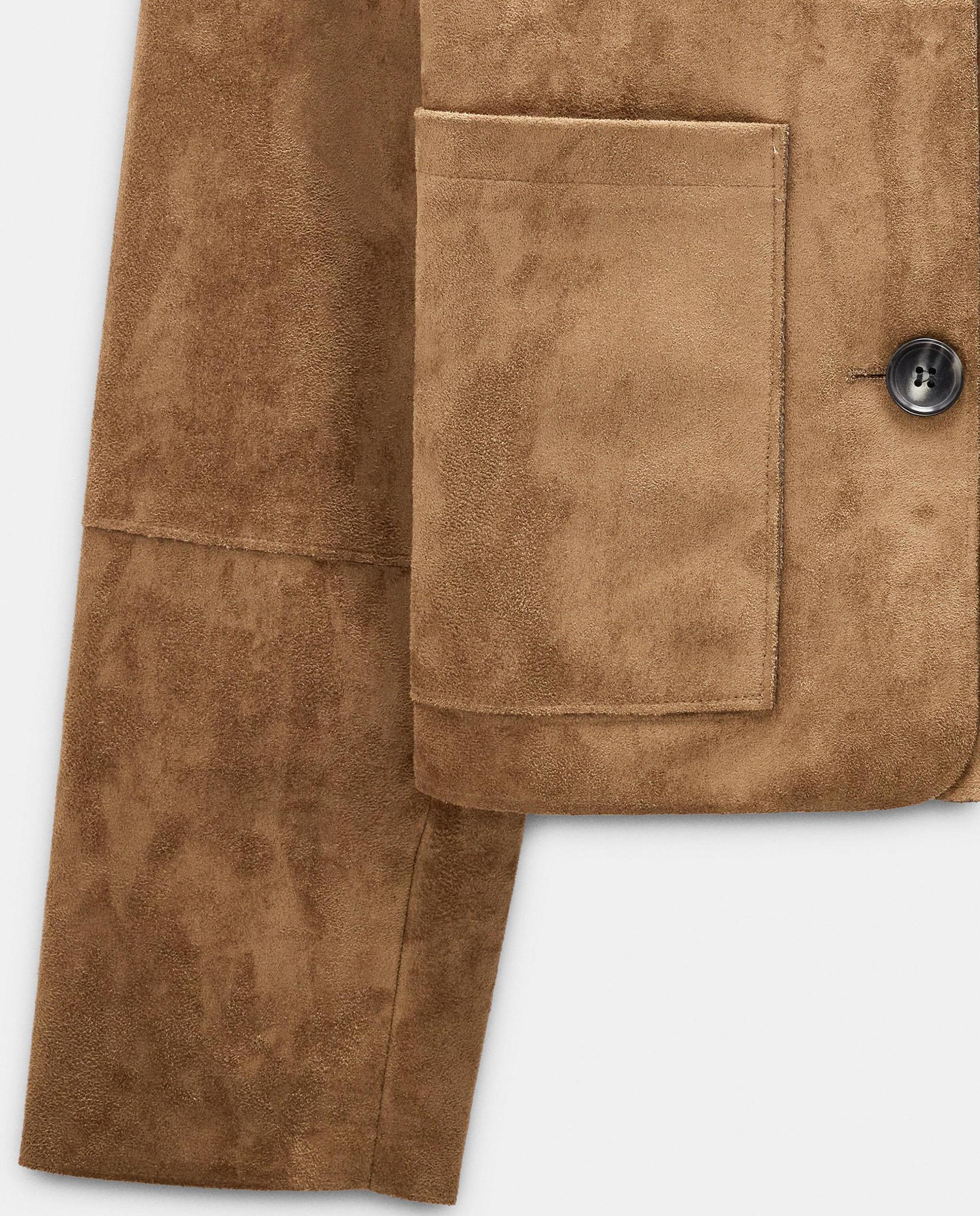 Chaqueta de mujer efecto ante con cierre de botones en liso - Parfois - Camel Camel-6