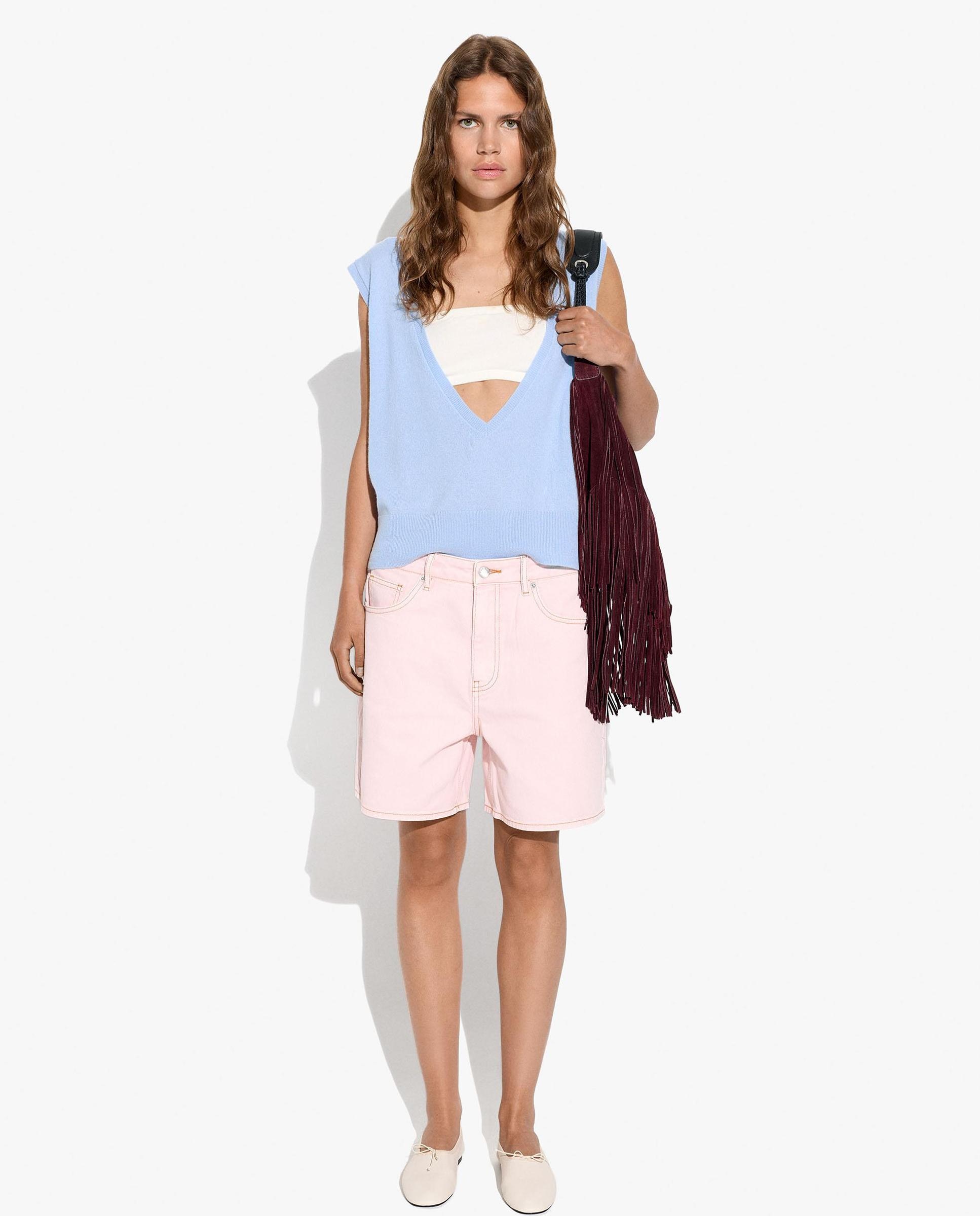 Parfois - Bermudas de mujer 100% algodón vaquero con bolsillos laterales en liso.