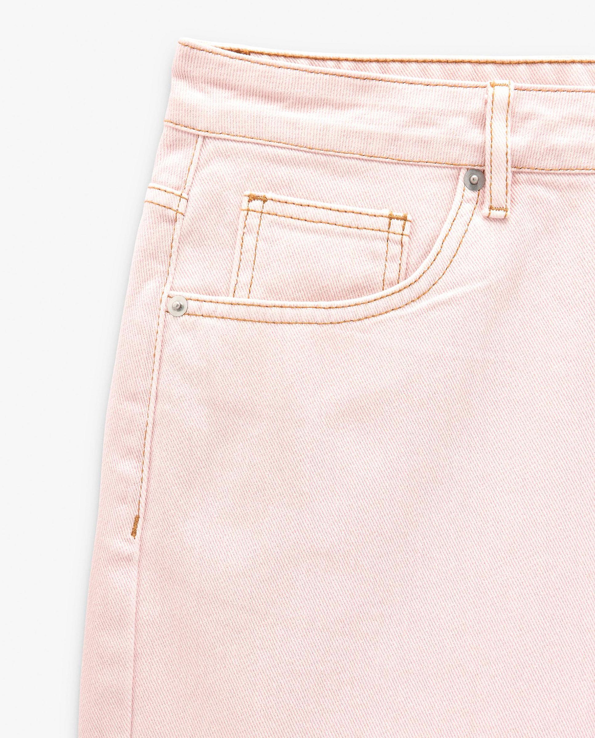 Bermudas de mujer 100% algodón vaquero con bolsillos laterales en liso - Parfois - Rosa Rosa-6