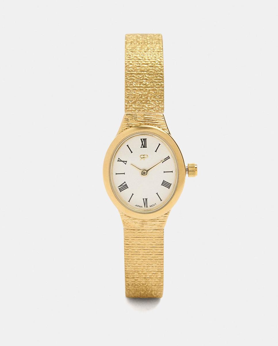 Imagen 0 de Reloj de mujer de acero inoxidable redondo Dorado