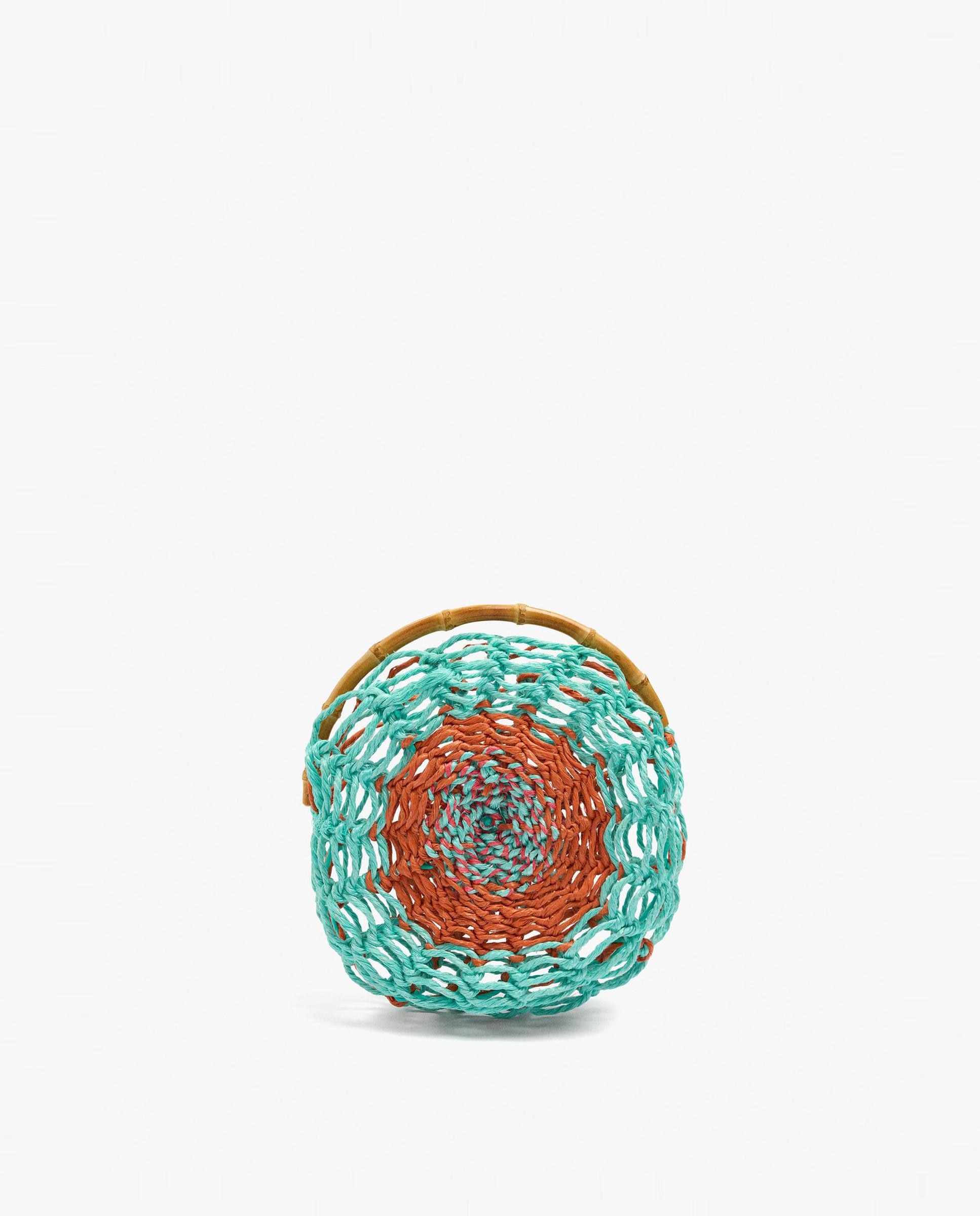 Imagen 0 de Bolso de fiesta redondo estilo rafia Multicolor