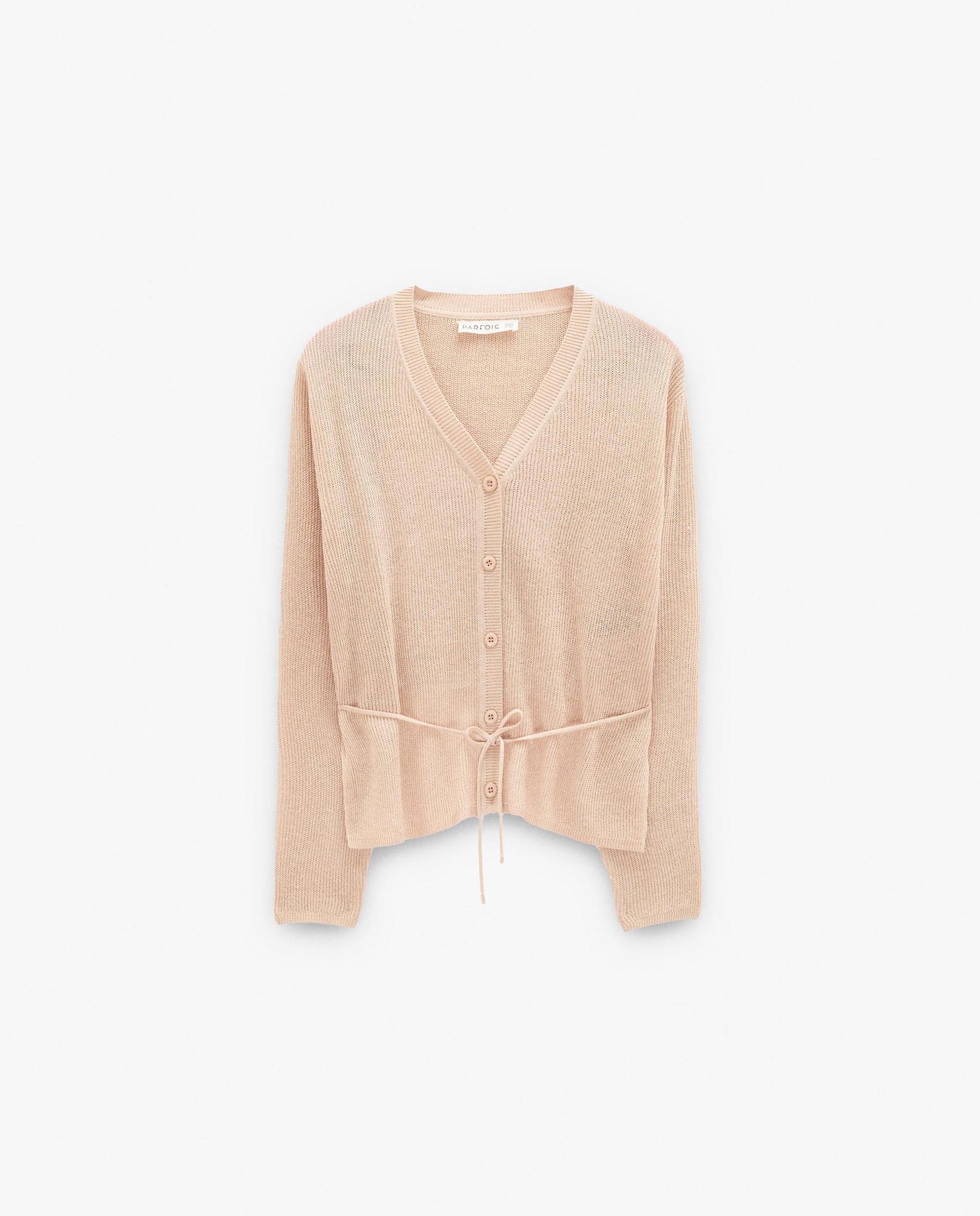 Cárdigan de mujer de punto con botones en liso - Parfois - Beige Beige-6