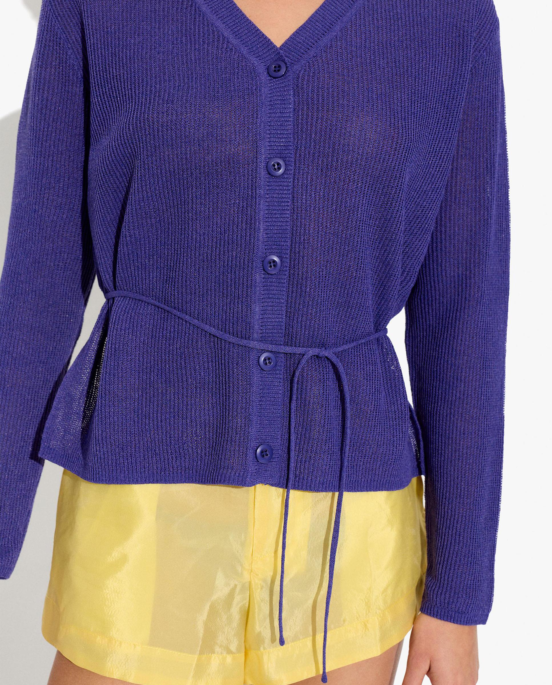 Cárdigan de mujer de punto con botones en liso - Parfois - Morado Morado-1