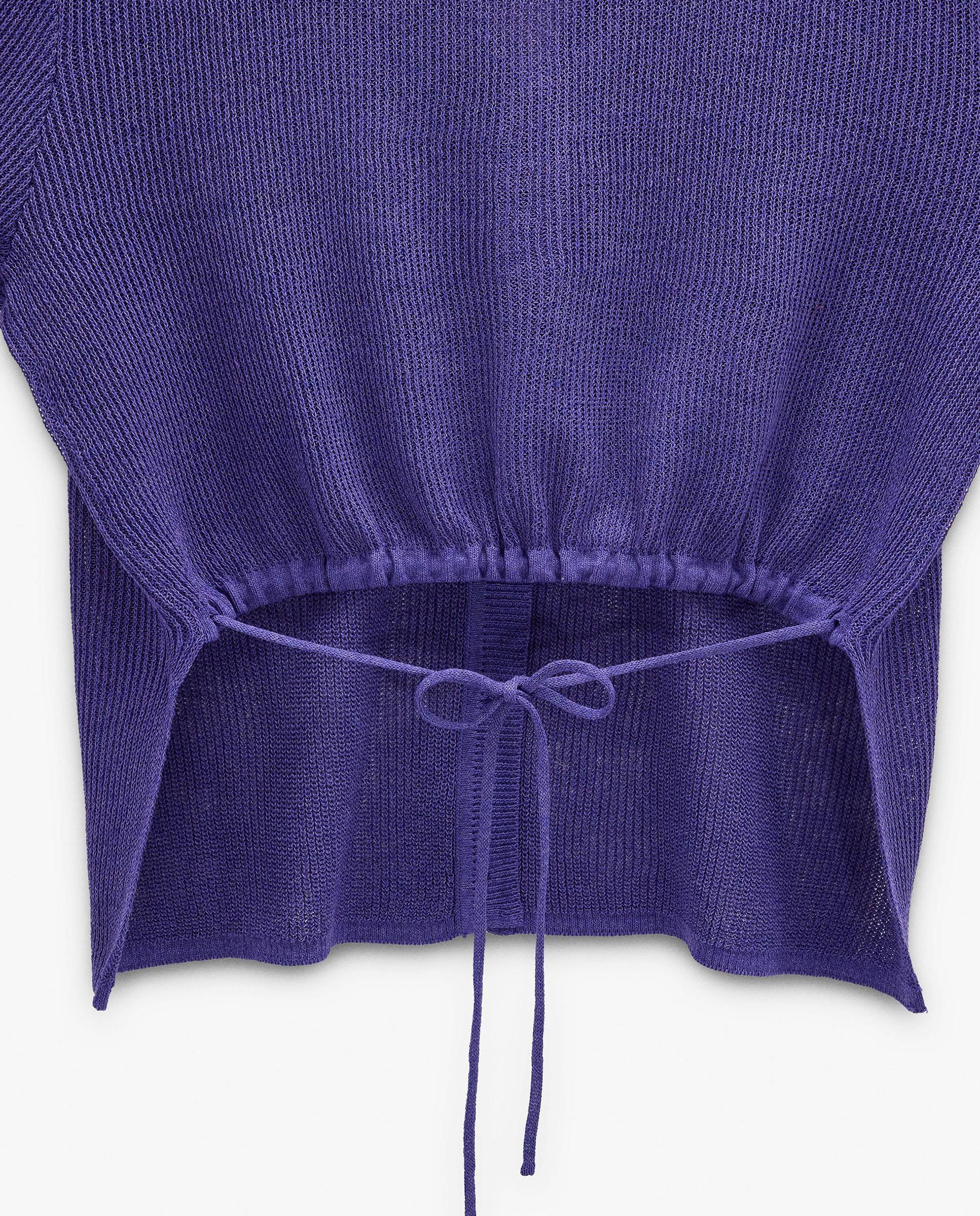 Cárdigan de mujer de punto con botones en liso - Parfois - Morado Morado-5