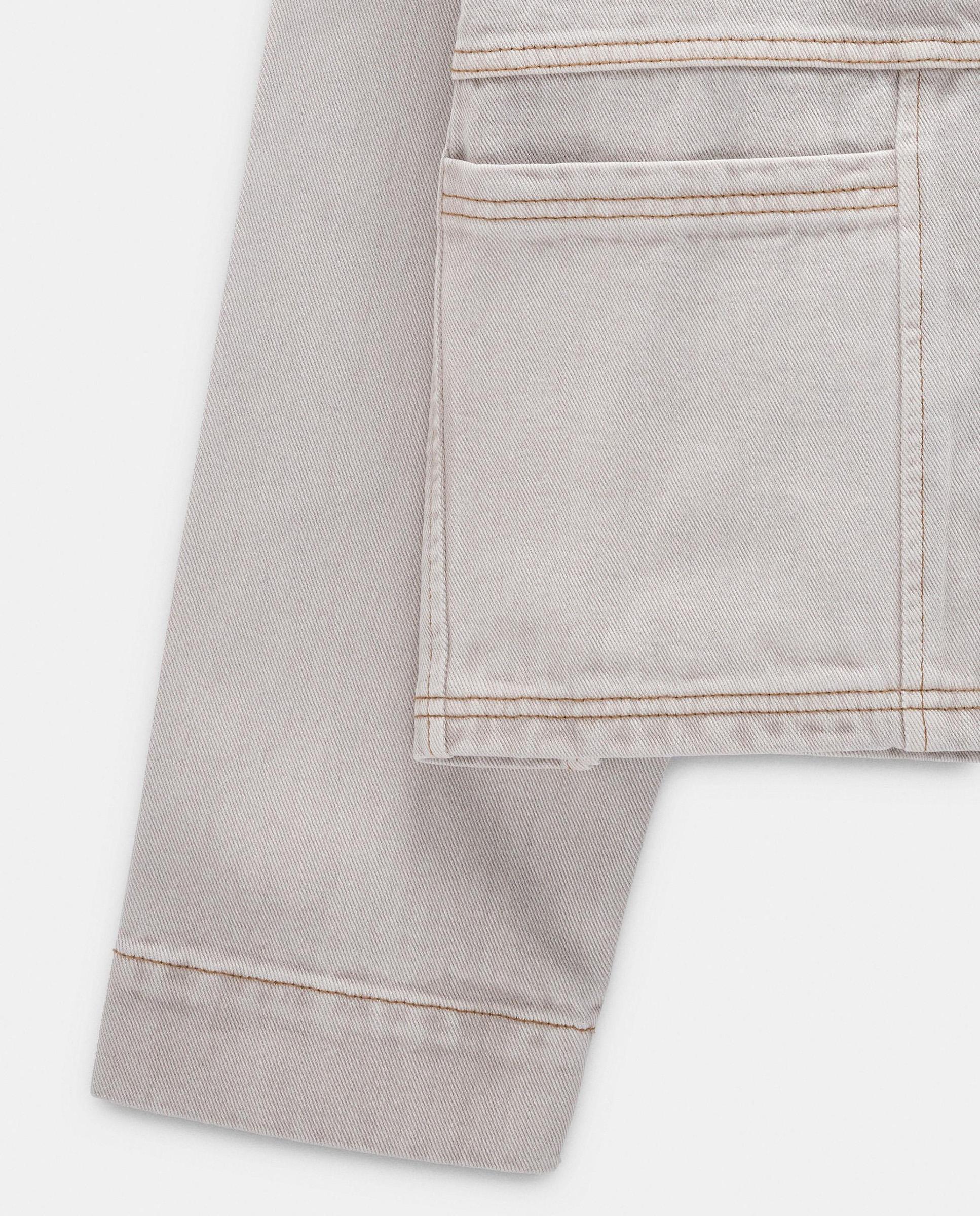 Chaqueta de mujer 100% algodón denim con cierre de cremallera - Parfois - Gris Gris-6