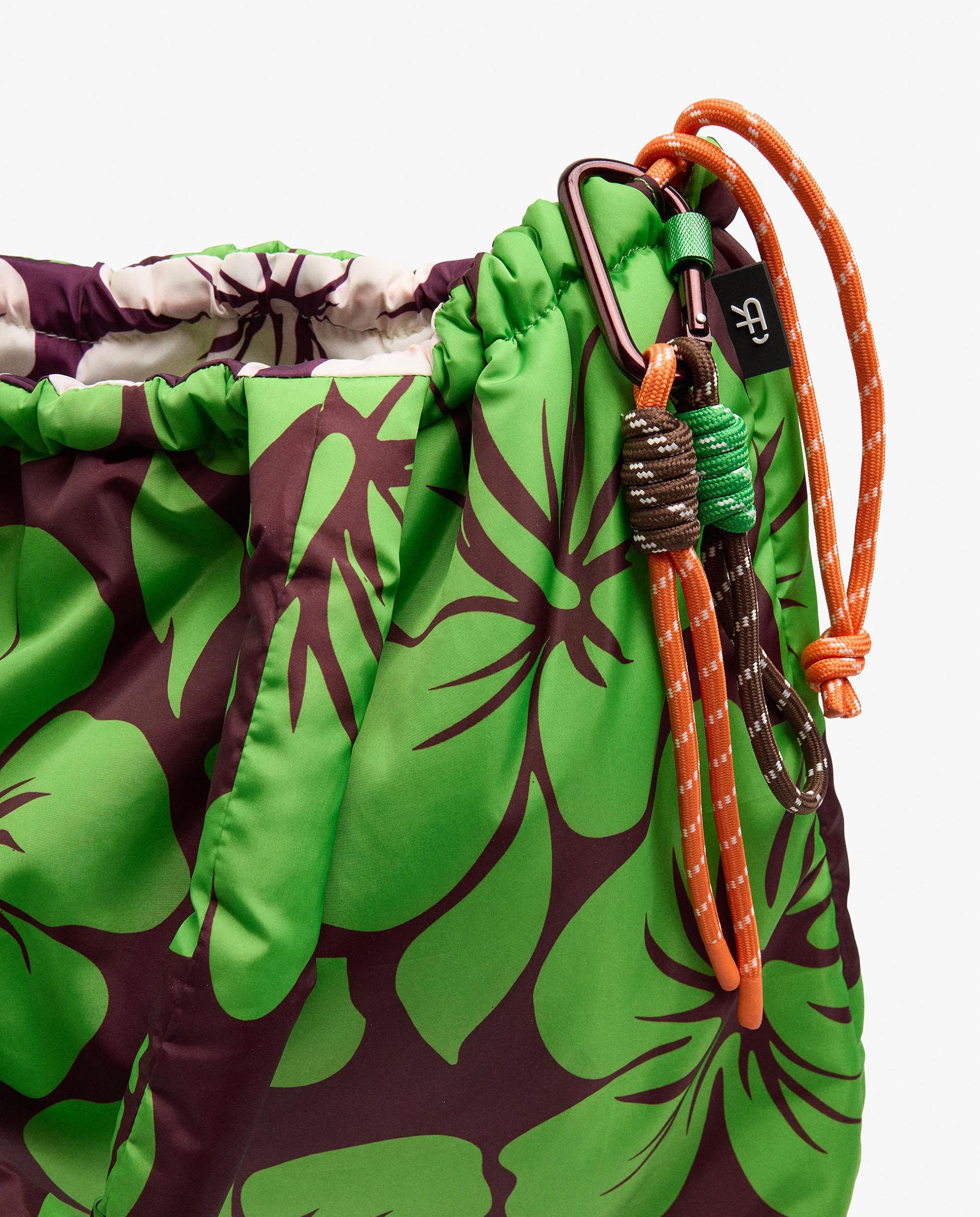 Shopper grande con cierre fruncido y estampado floral - Parfois - Verde Verde-3
