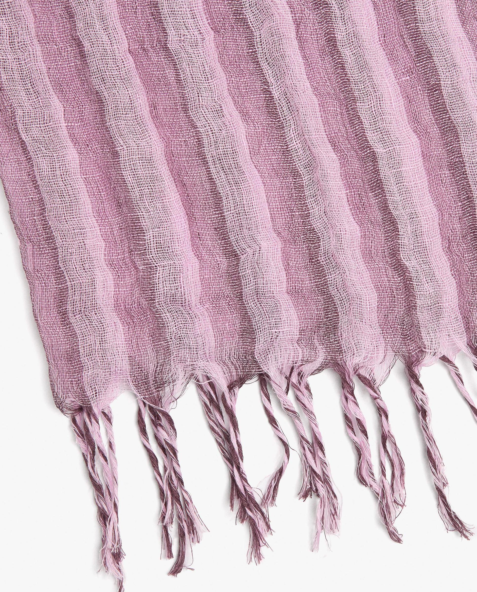 Pañuelo 100% lino con flecos y estampado de rayas - Parfois - Rosa Rosa-2