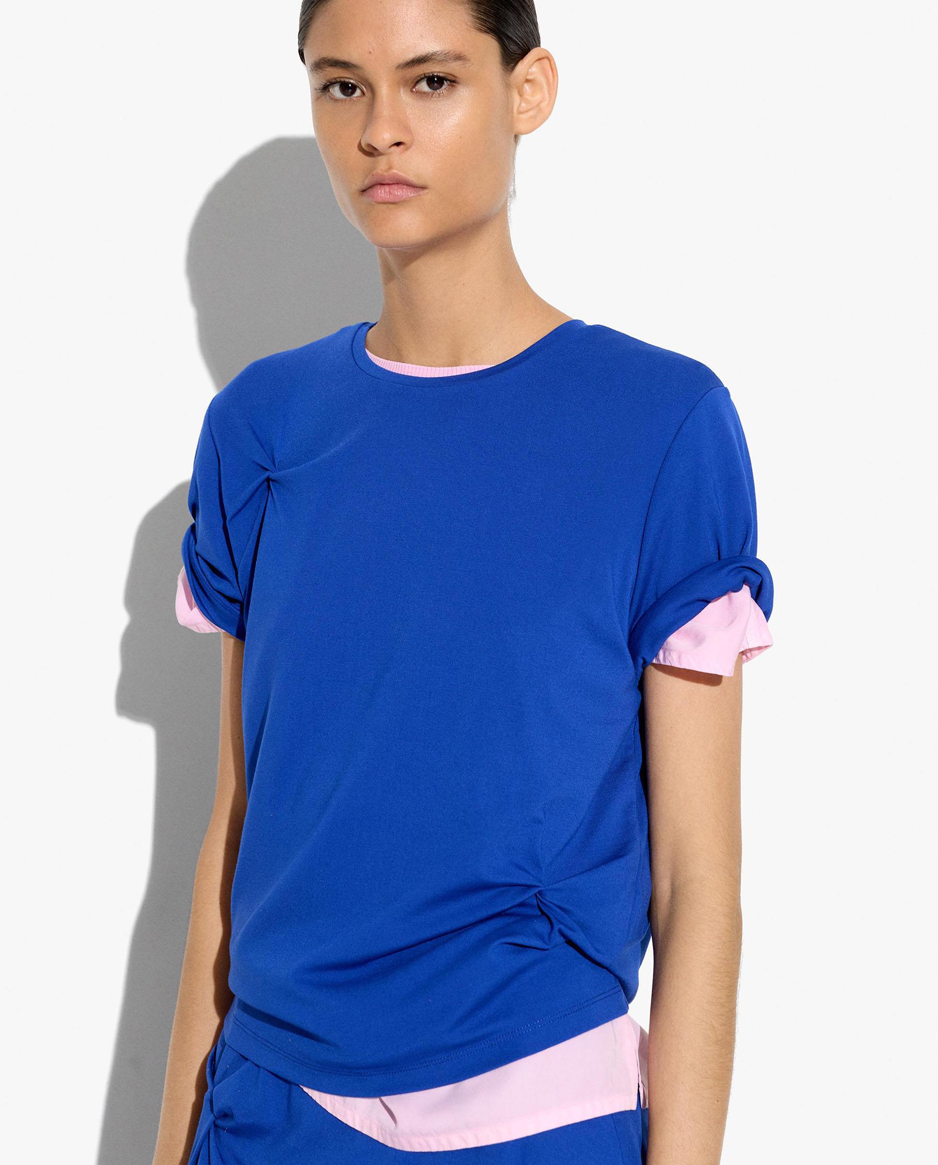 Parfois - Camiseta de mujer de manga corta con fruncido.