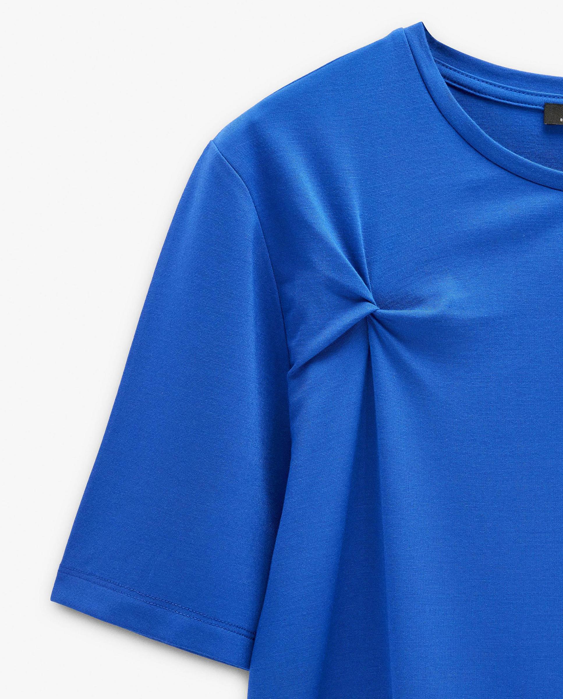 Camiseta de mujer de manga corta con fruncido - Parfois - Azul Azul-6