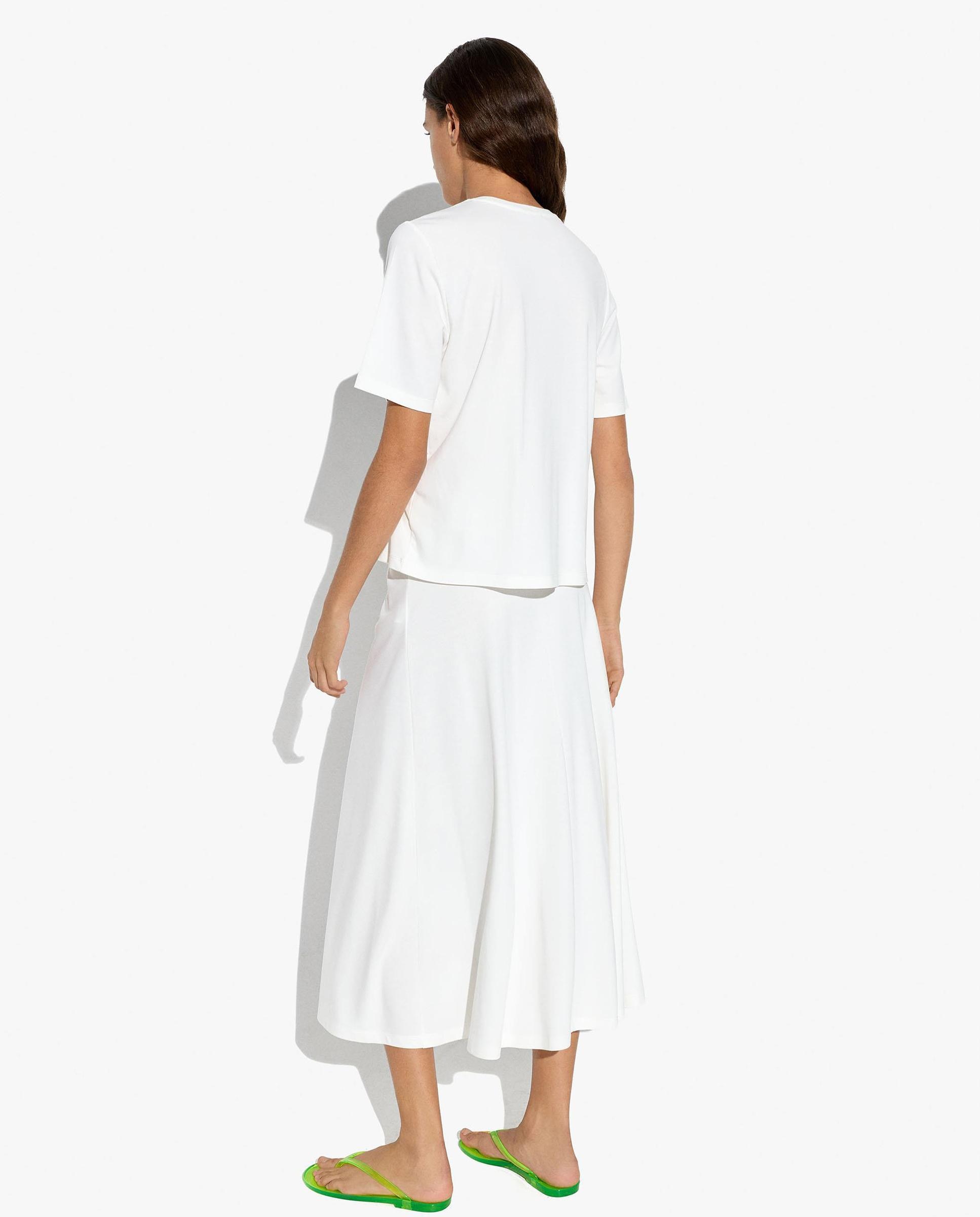 Camiseta de mujer de manga corta con fruncido - Parfois - Blanco Blanco-4