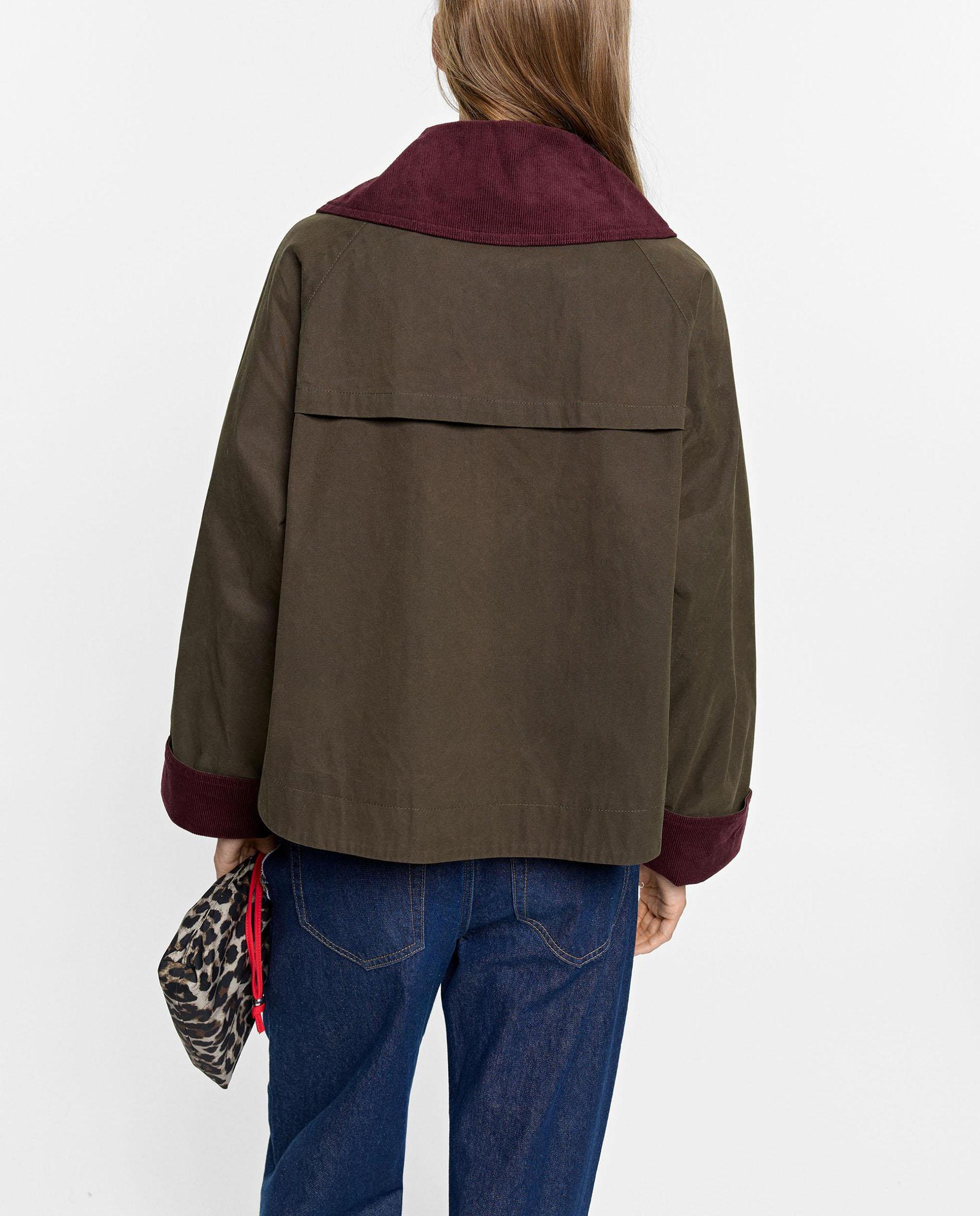 Chaqueta de mujer con cierre de cremallera y puños a contraste - Parfois - Kaki Kaki-4