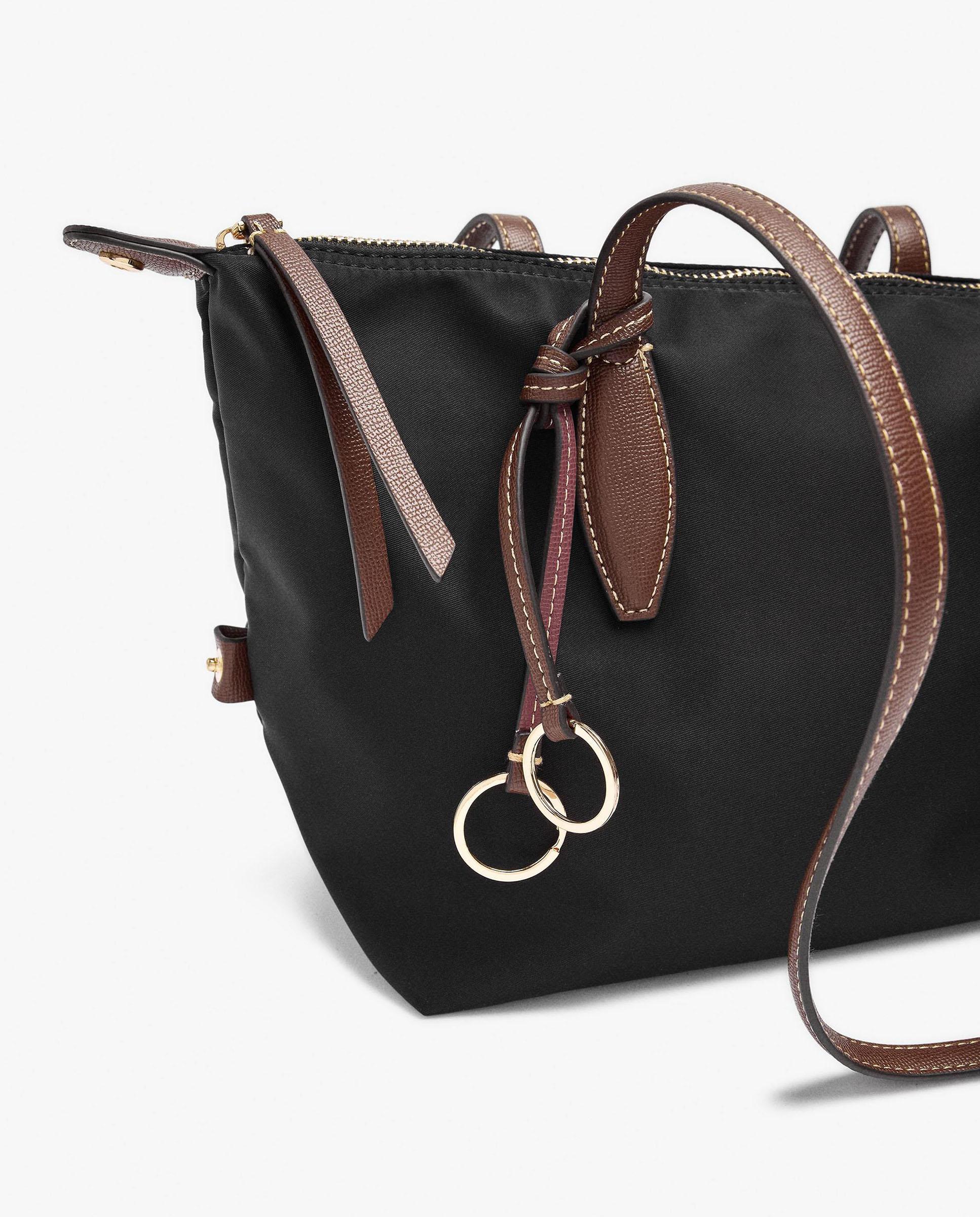 Shopper grande con cierre de cremallera en liso - Parfois - Negro Negro-3